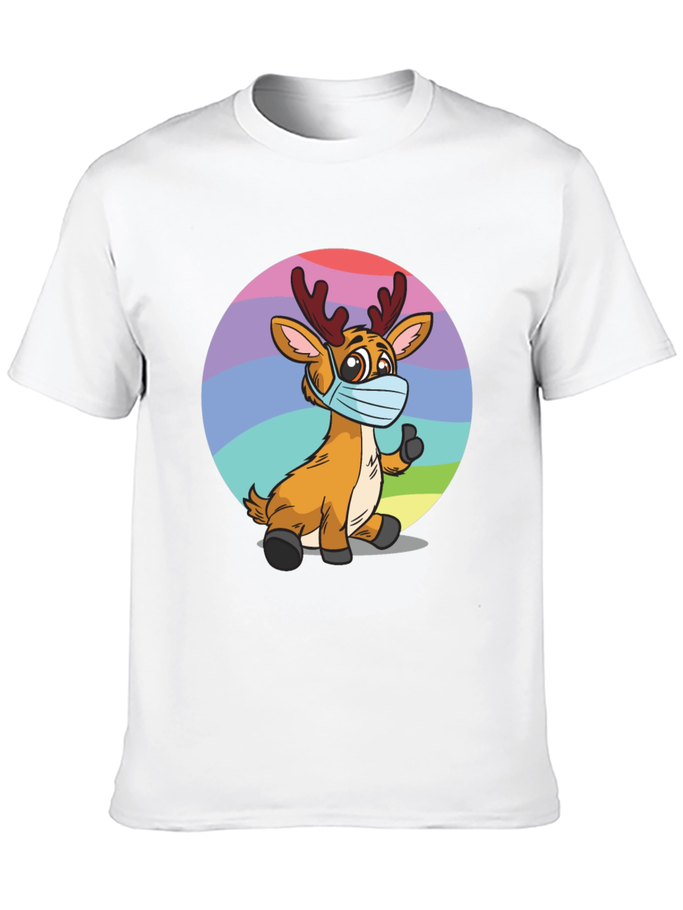 Reindeer Wearing Mask Graphic Tee