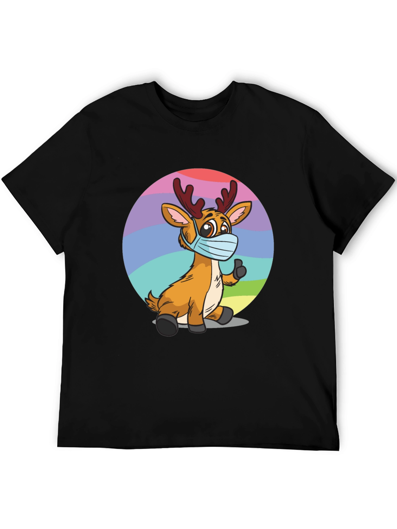 Reindeer Wearing Mask Graphic Tee