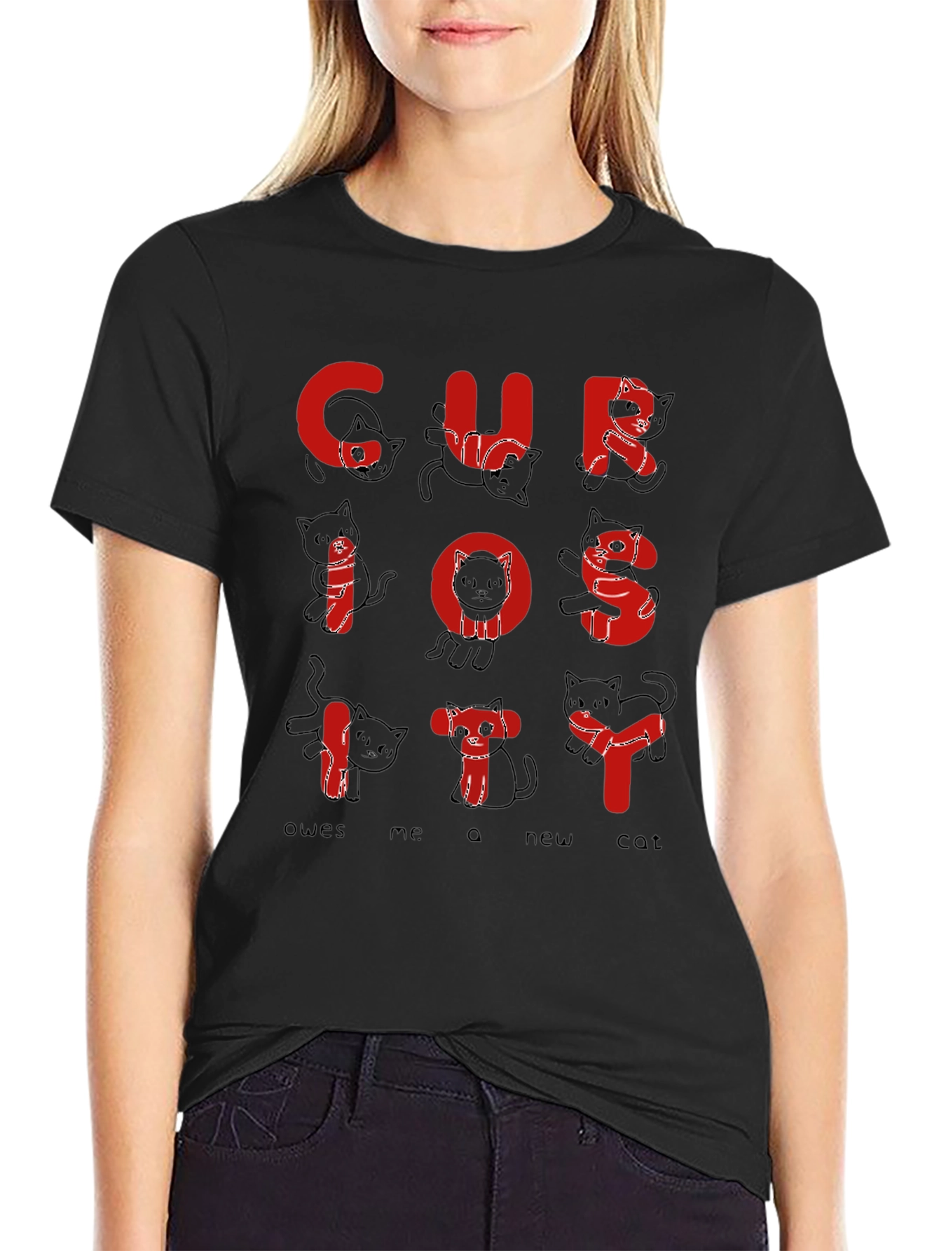 Curiosity Cat T-Shirt - Funny Graphic Tee