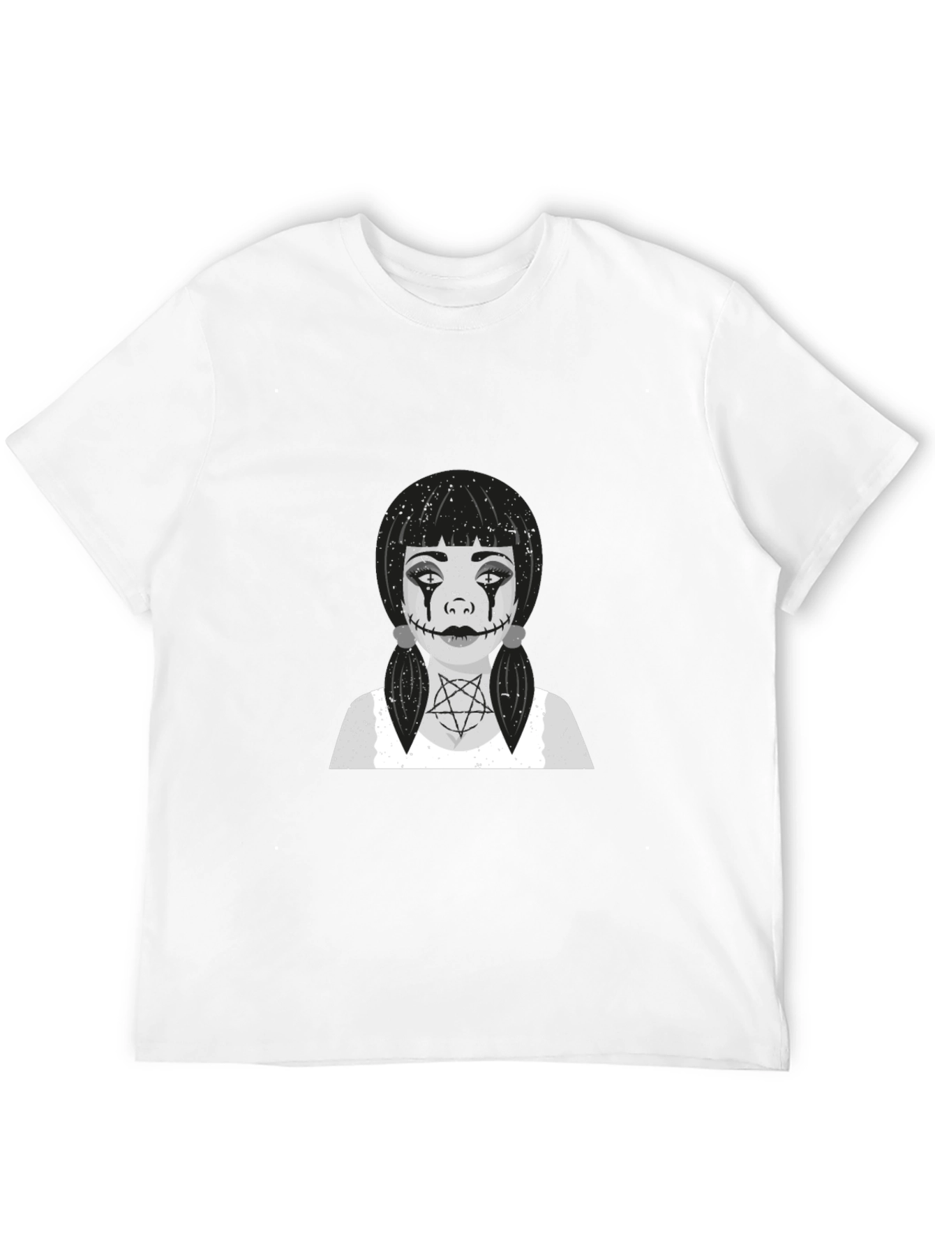 Creepy Doll Graphic T-Shirt - Black