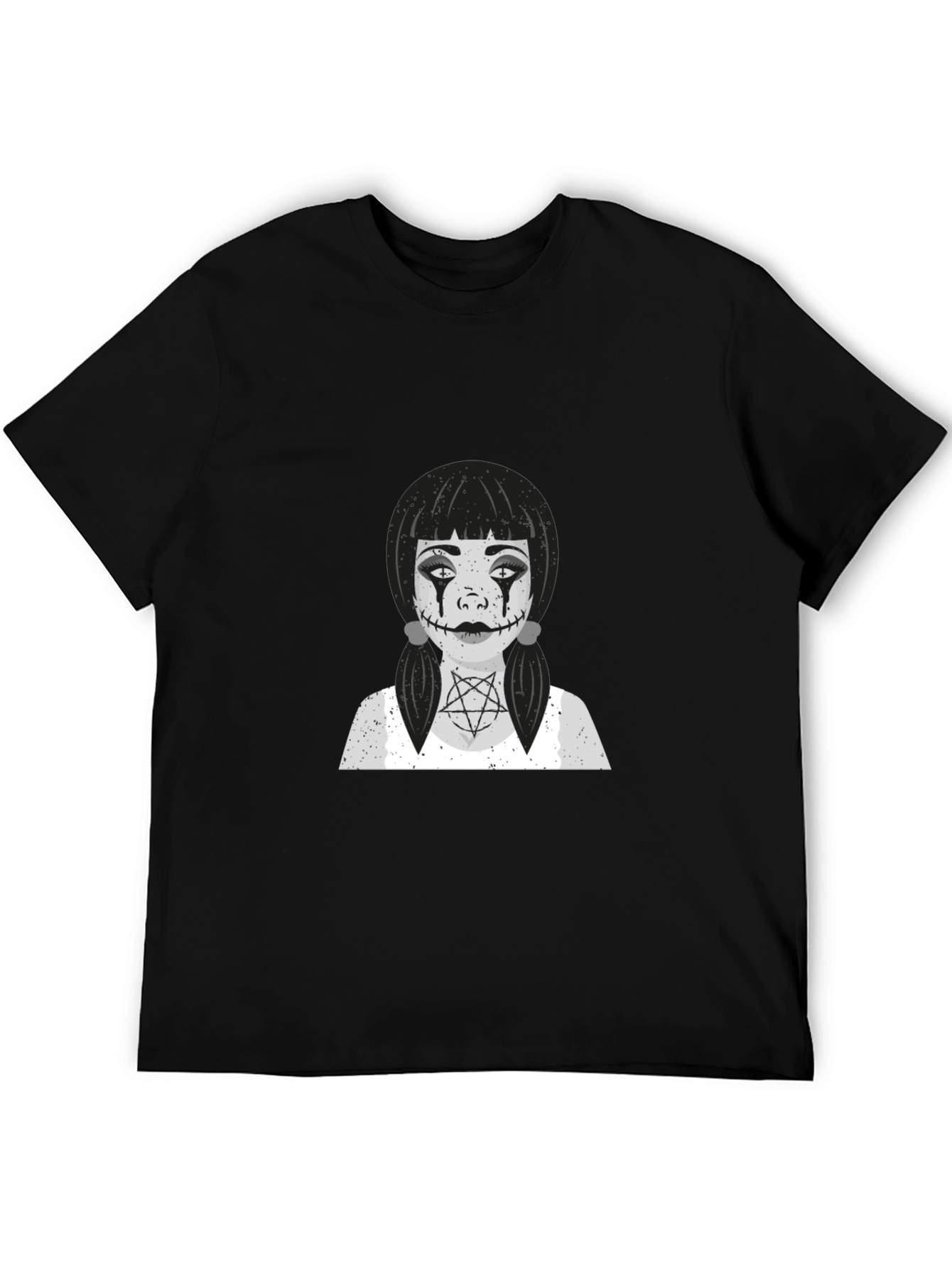Creepy Doll Graphic T-Shirt - Black