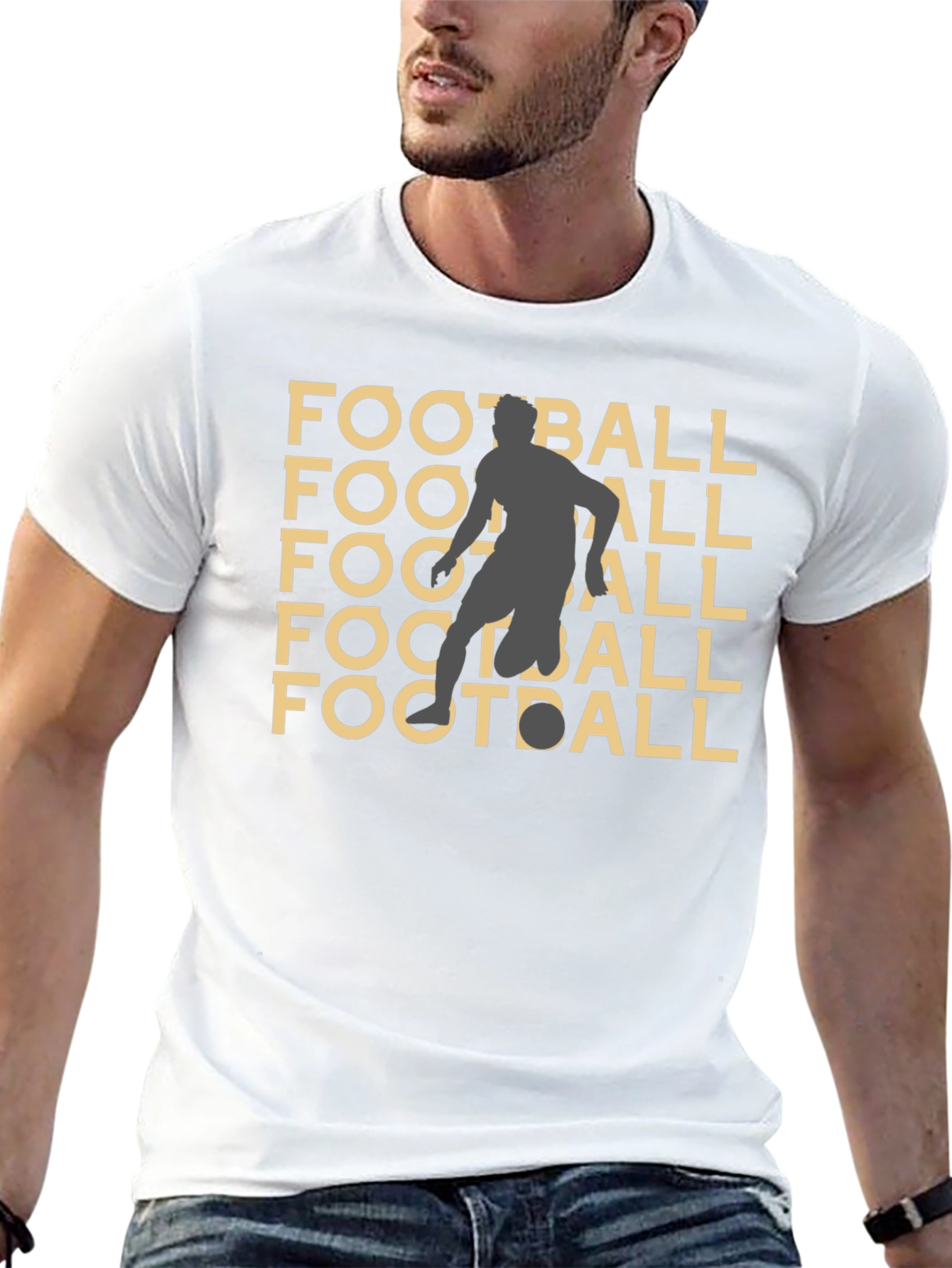 Football Graphic Tee - Black Casual Style
