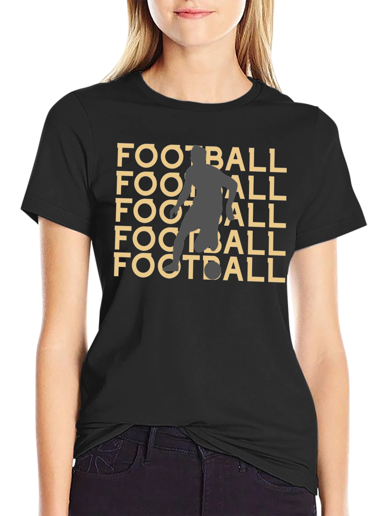 Football Graphic Tee - Black Casual Style
