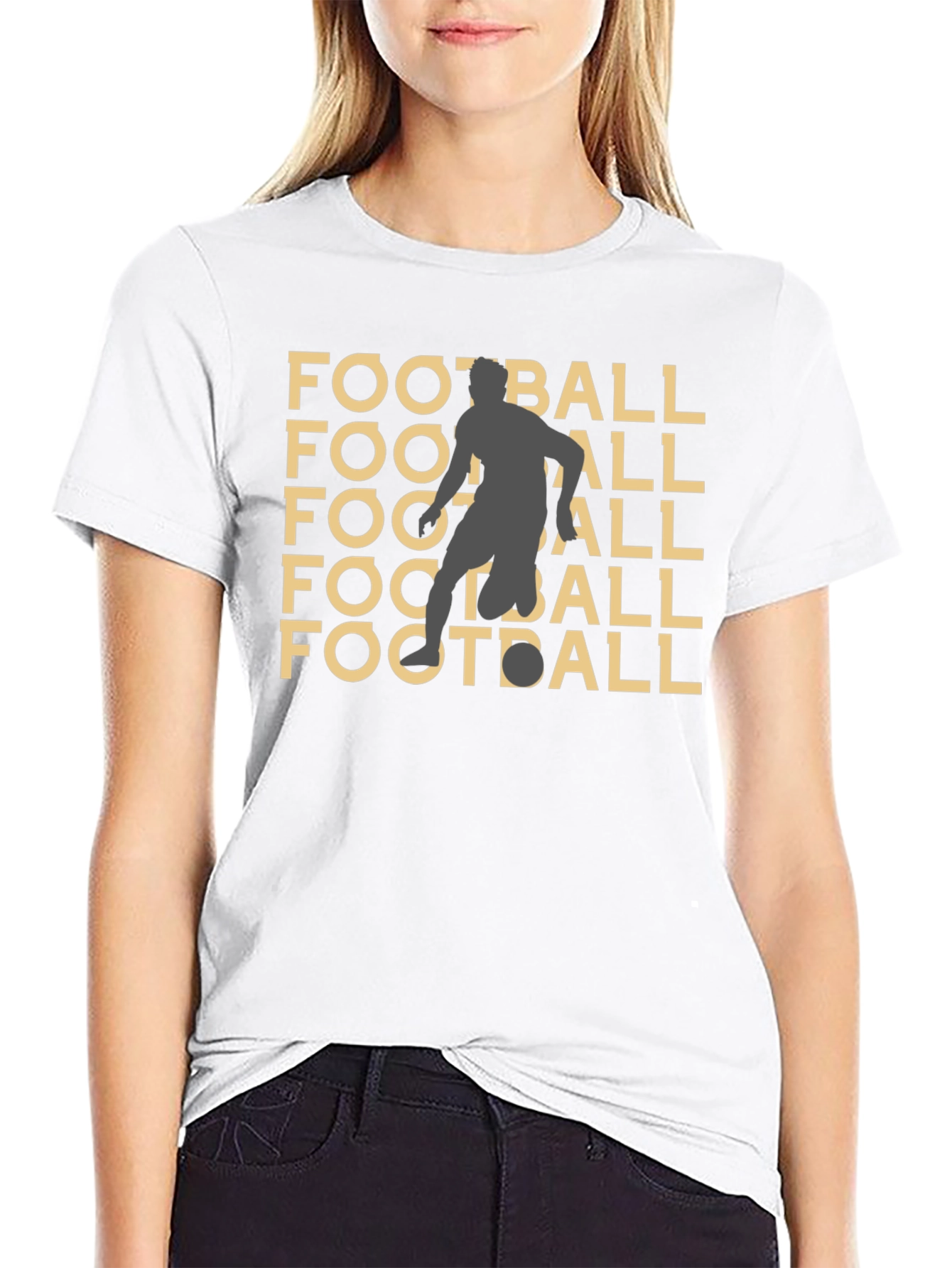 Football Graphic Tee - Black Casual Style