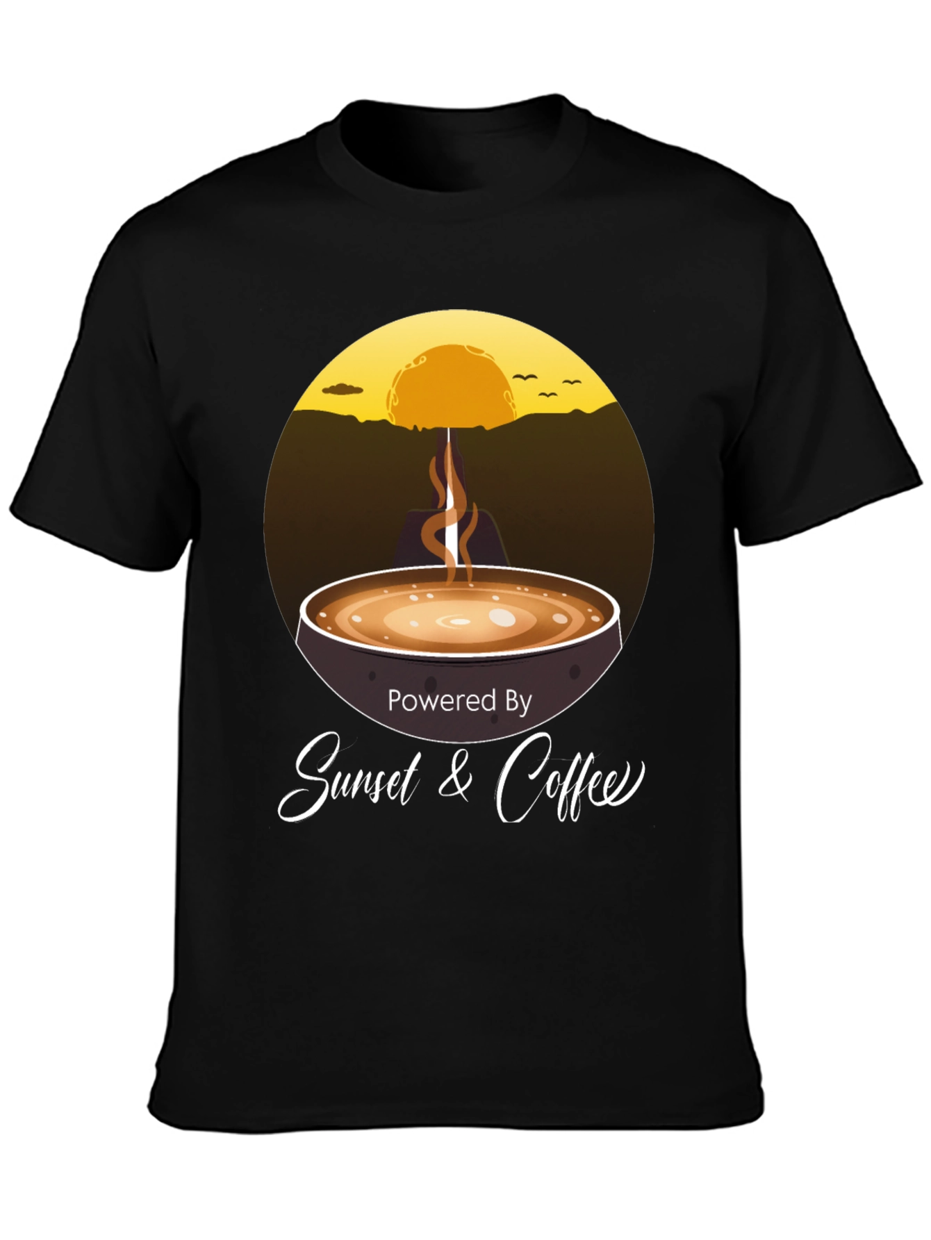 Sunset & Coffee Graphic Tee - Relaxed Fit