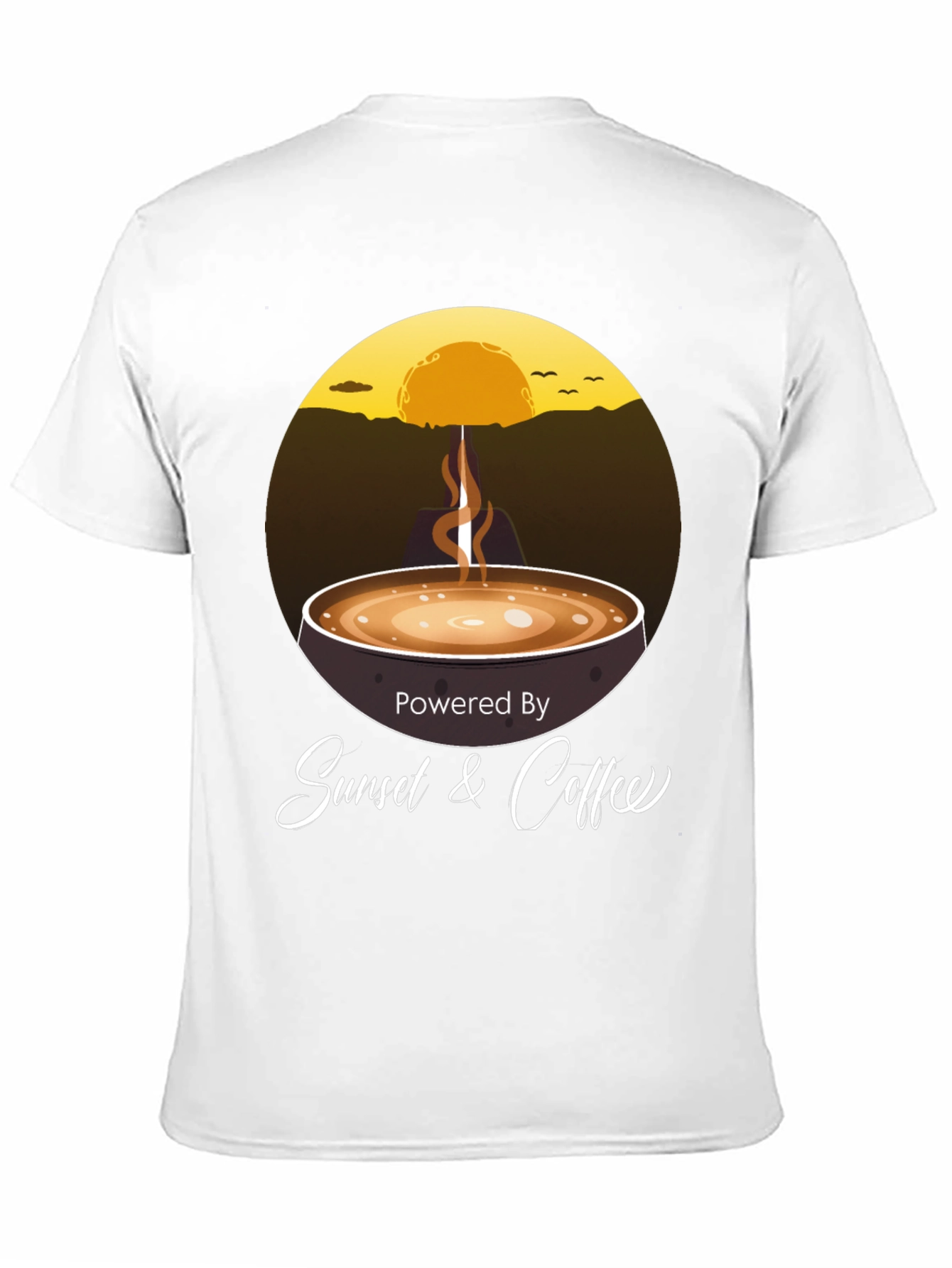 Sunset & Coffee Graphic Tee - Relaxed Fit