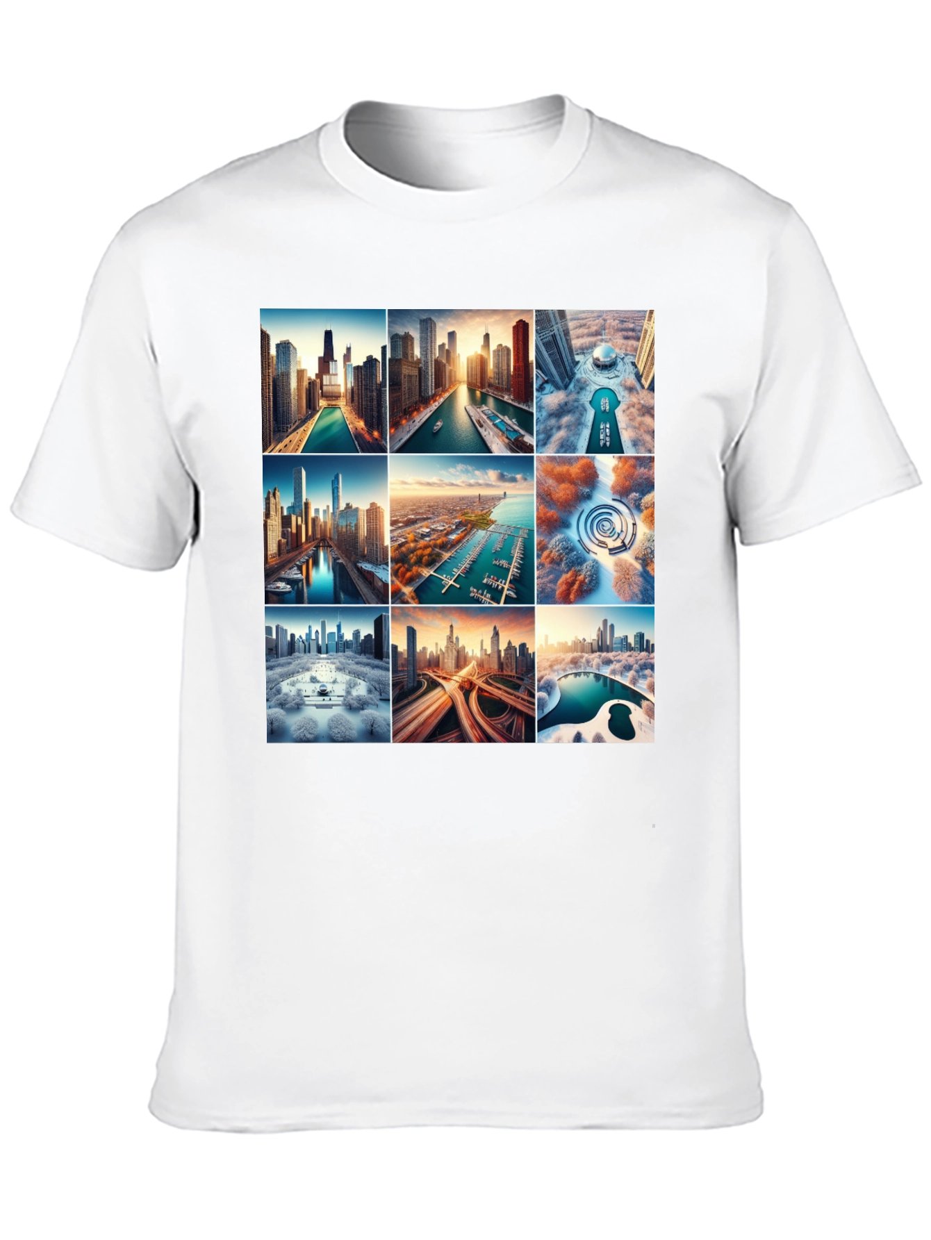 Cityscape Collage Graphic T-Shirt