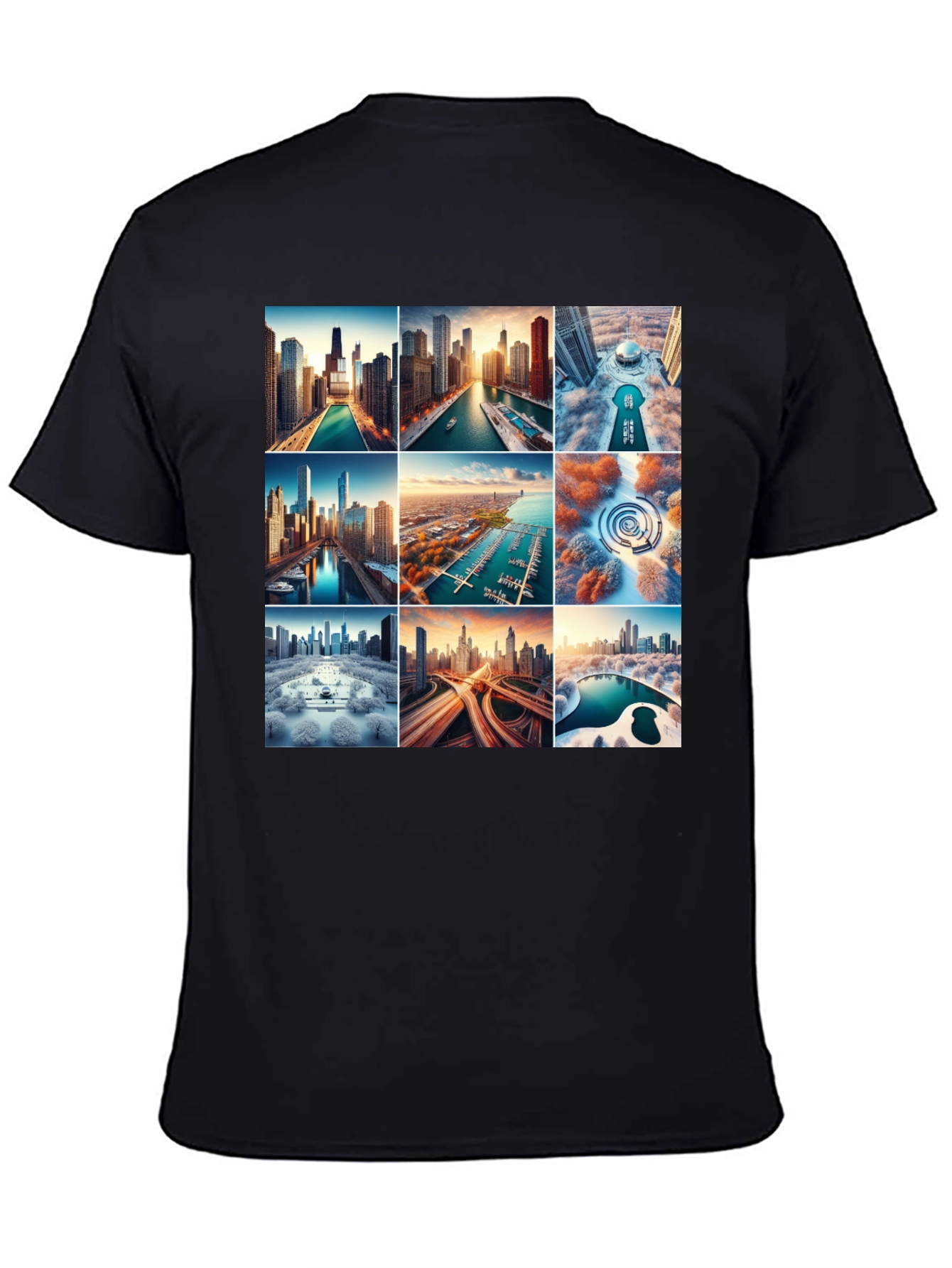 Cityscape Collage Graphic T-Shirt