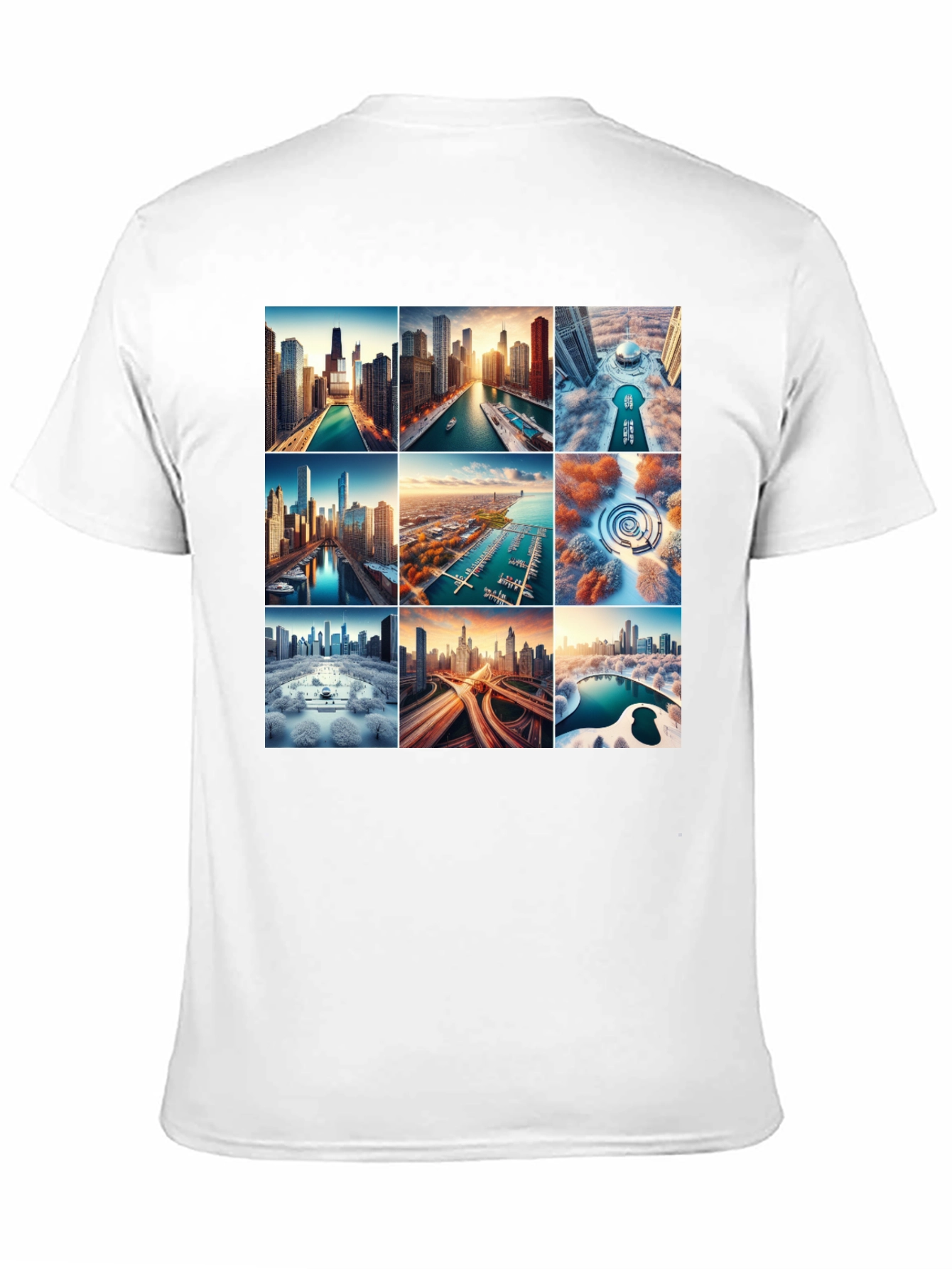 Cityscape Collage Graphic T-Shirt