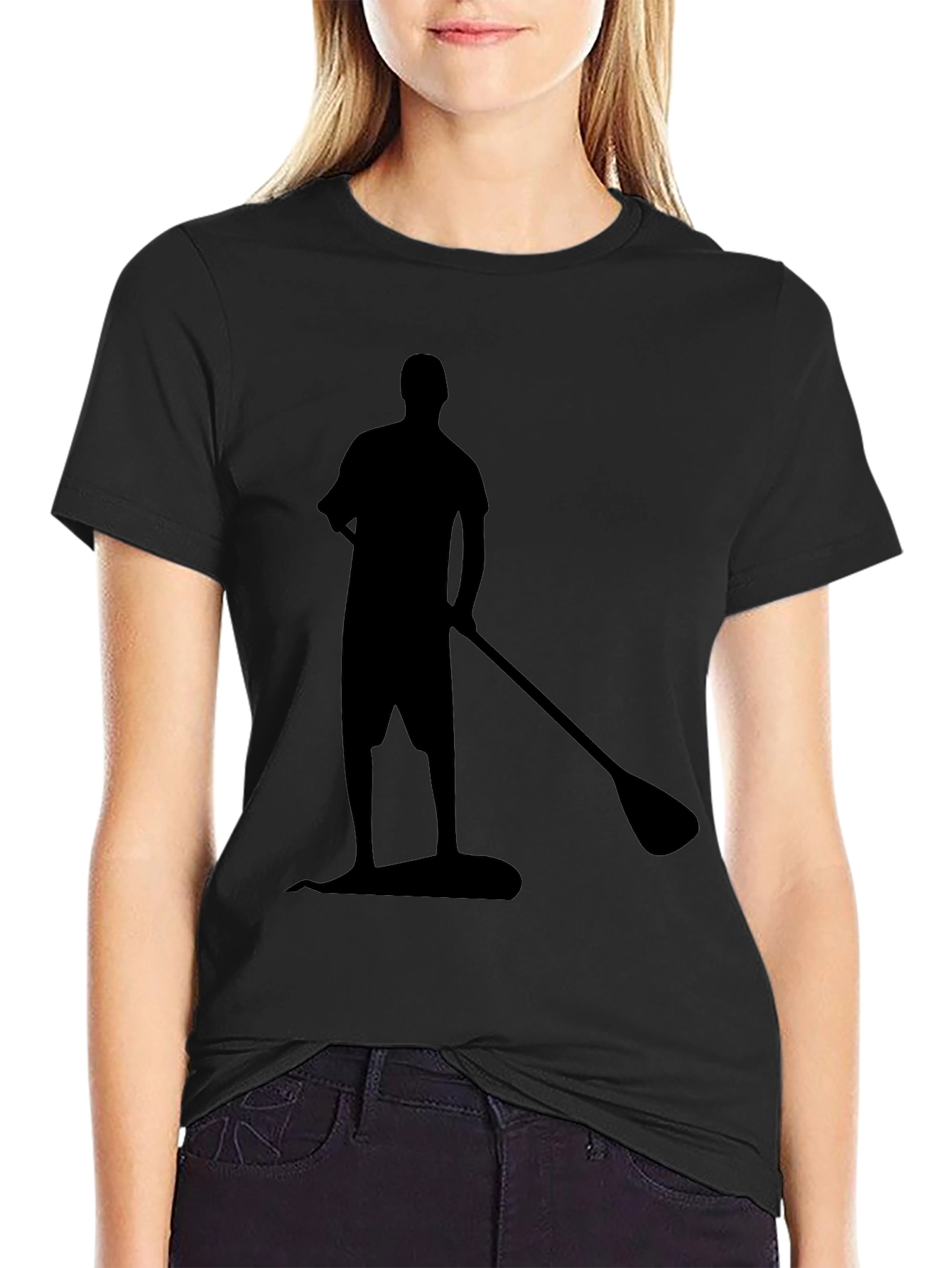Paddleboard Silhouette Black T-Shirt