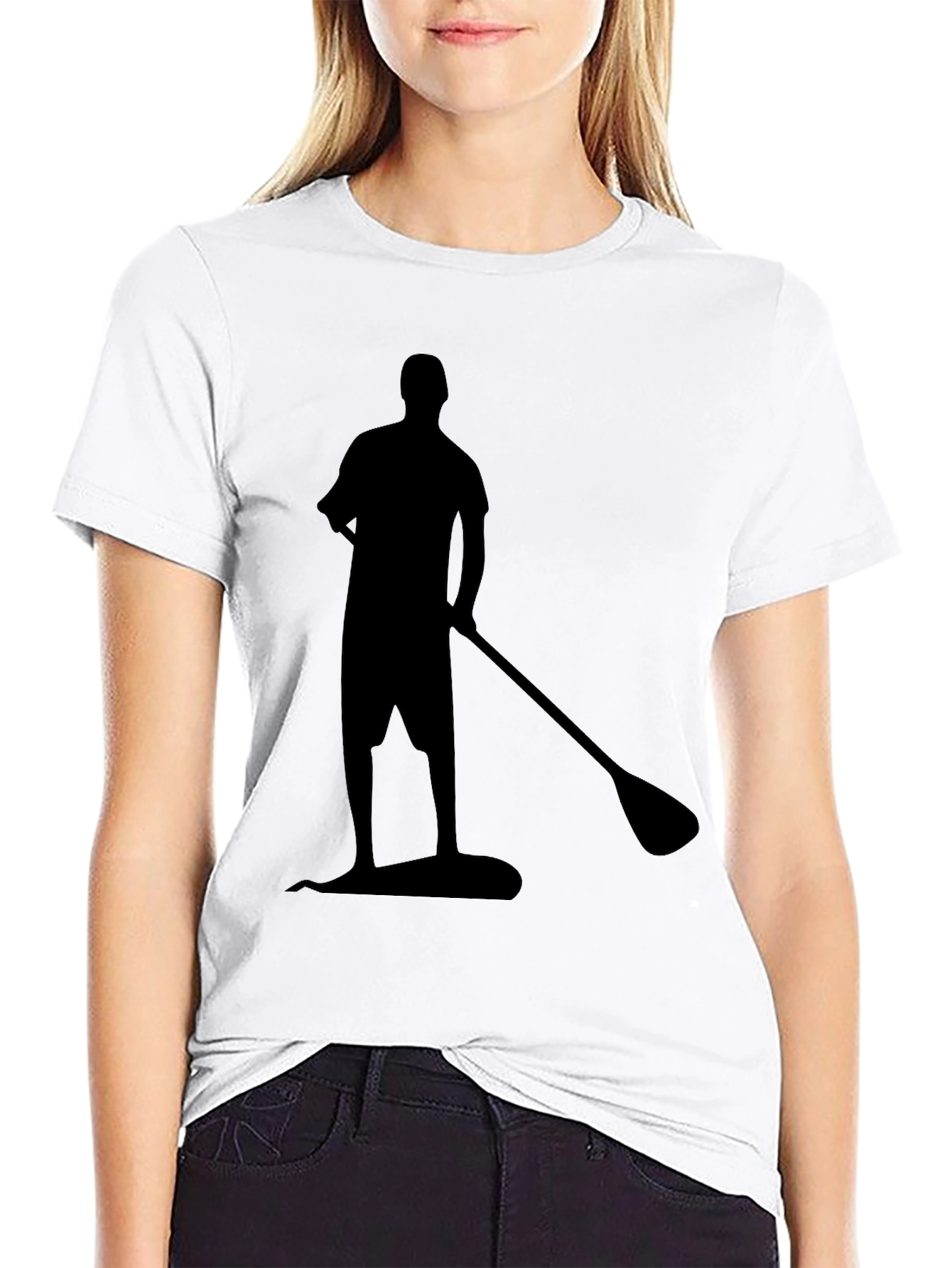 Paddleboard Silhouette Black T-Shirt
