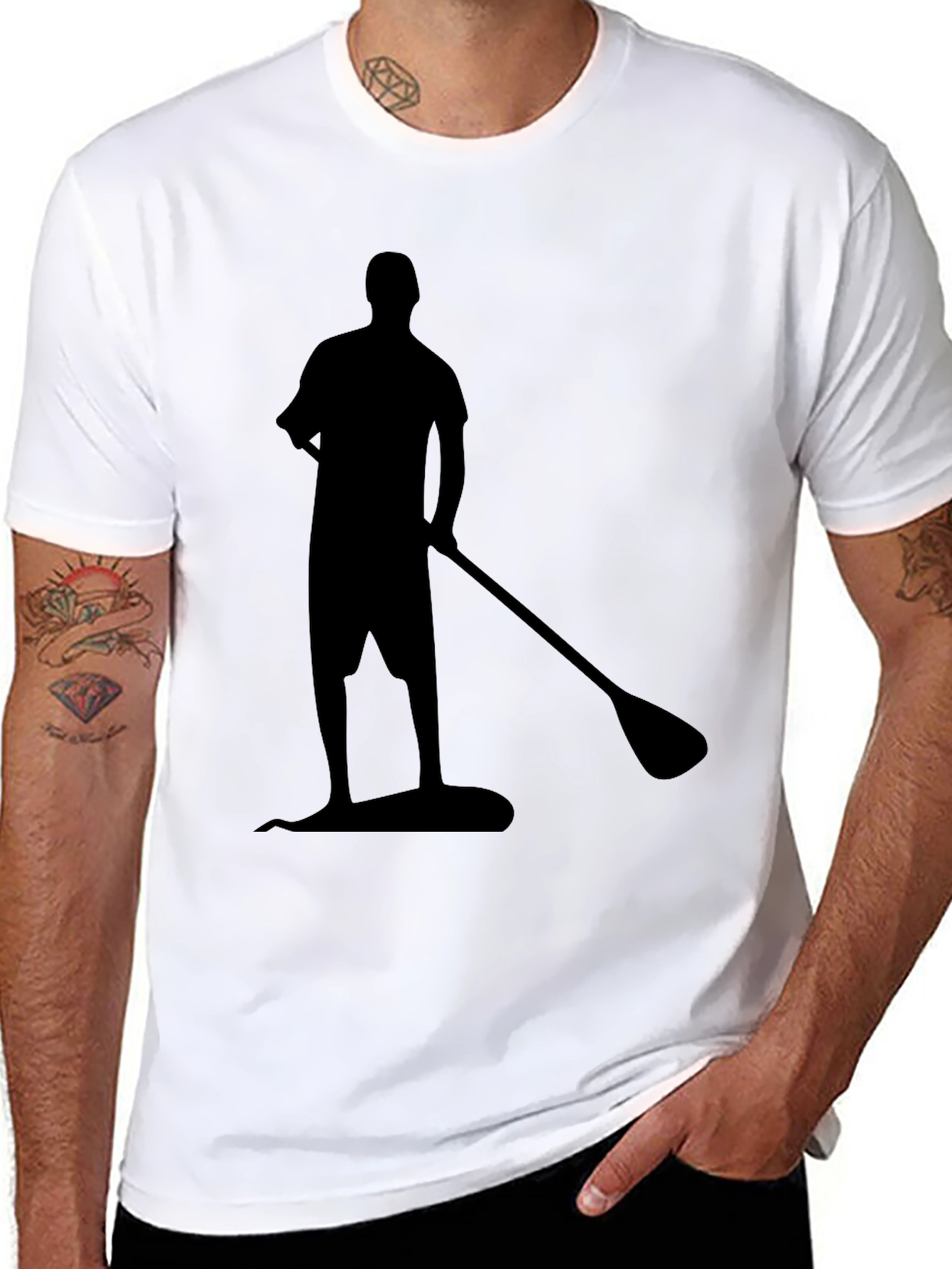 Paddleboard Silhouette Black T-Shirt