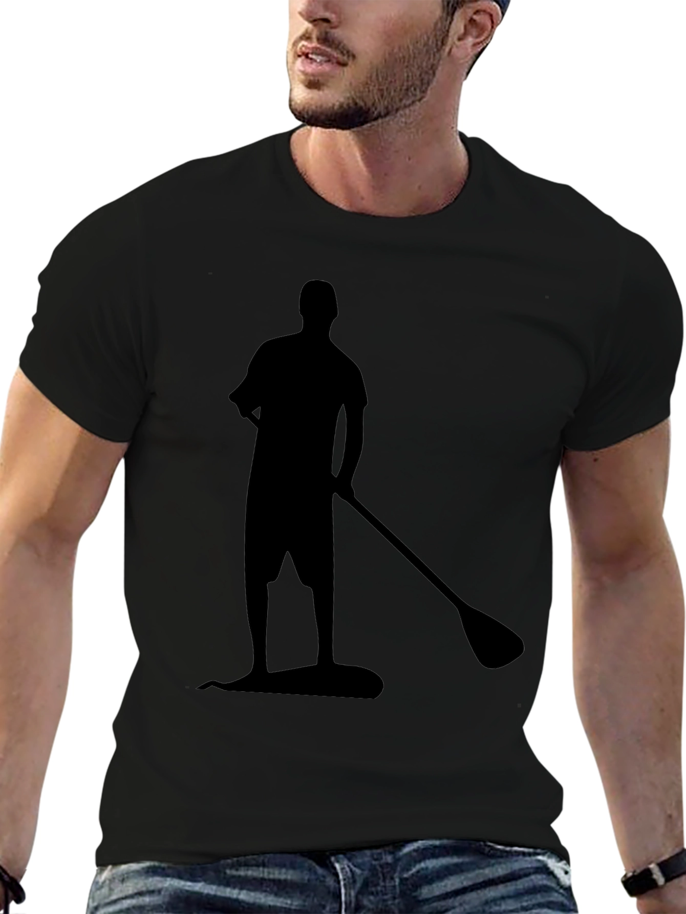 Paddleboard Silhouette Black T-Shirt