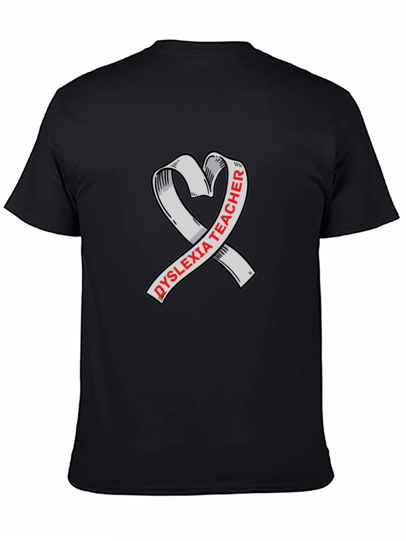 Dyslexia Teacher Ribbon Heart Graphic Tee