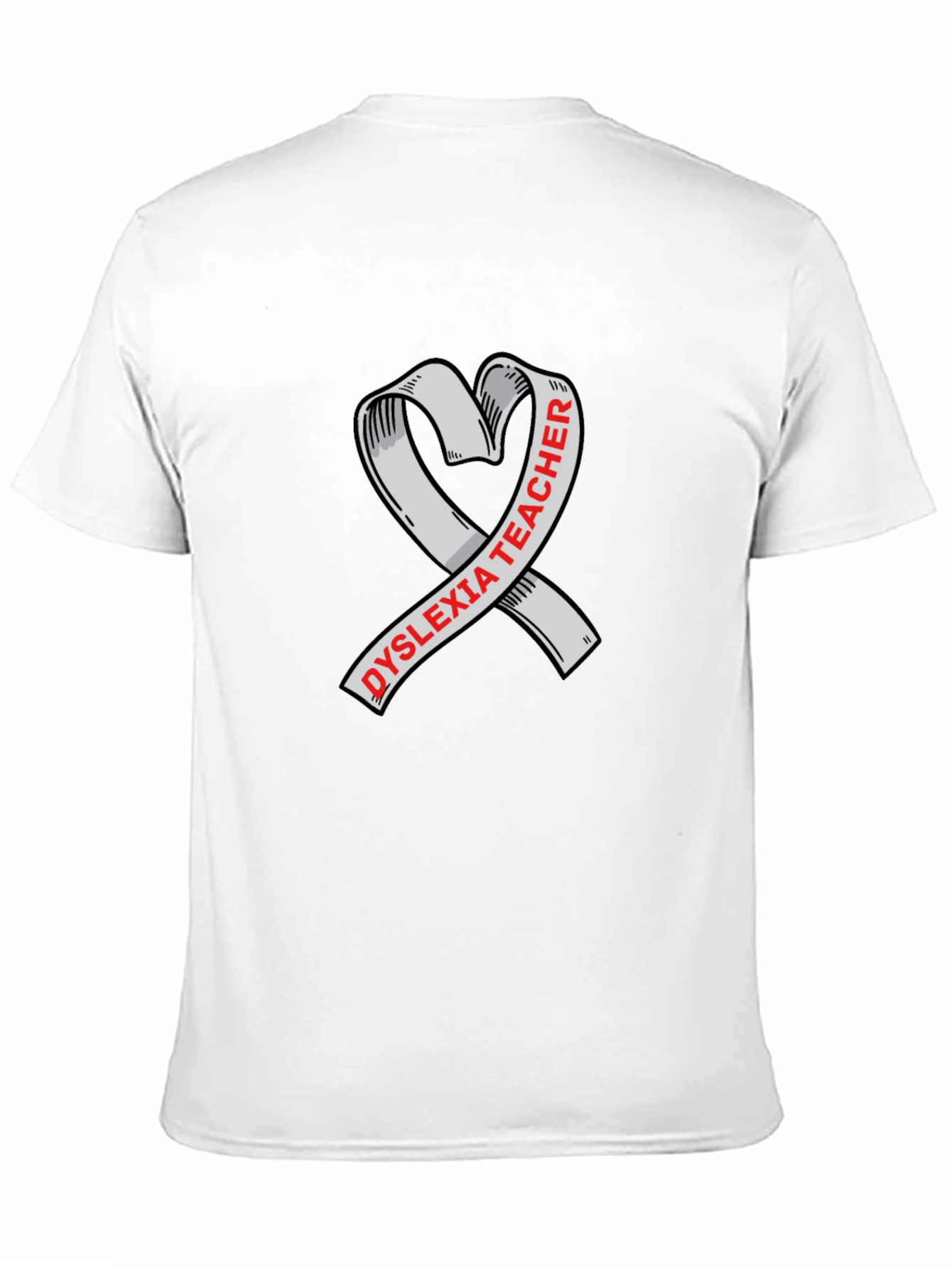 Dyslexia Teacher Ribbon Heart Graphic Tee