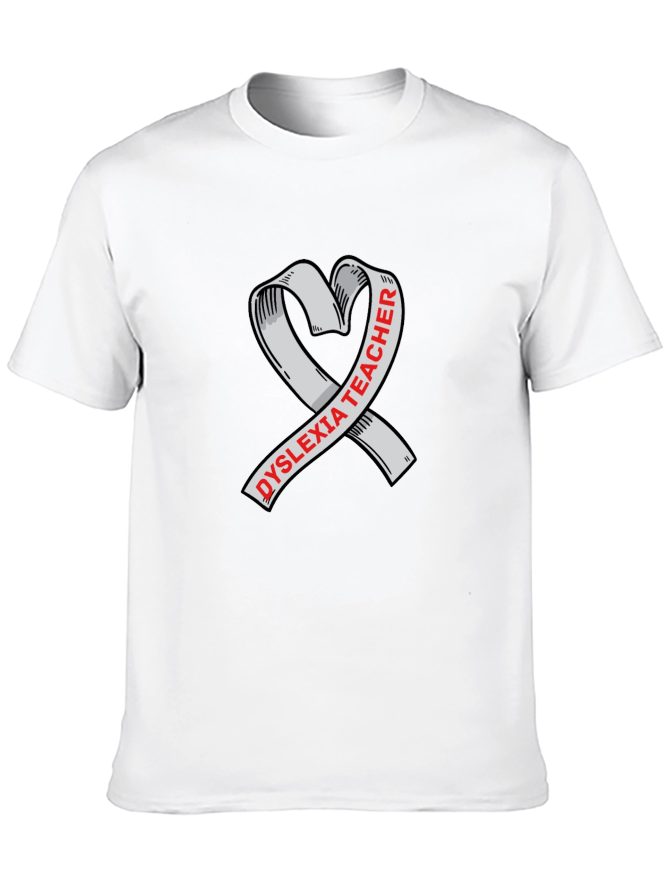 Dyslexia Teacher Ribbon Heart Graphic Tee