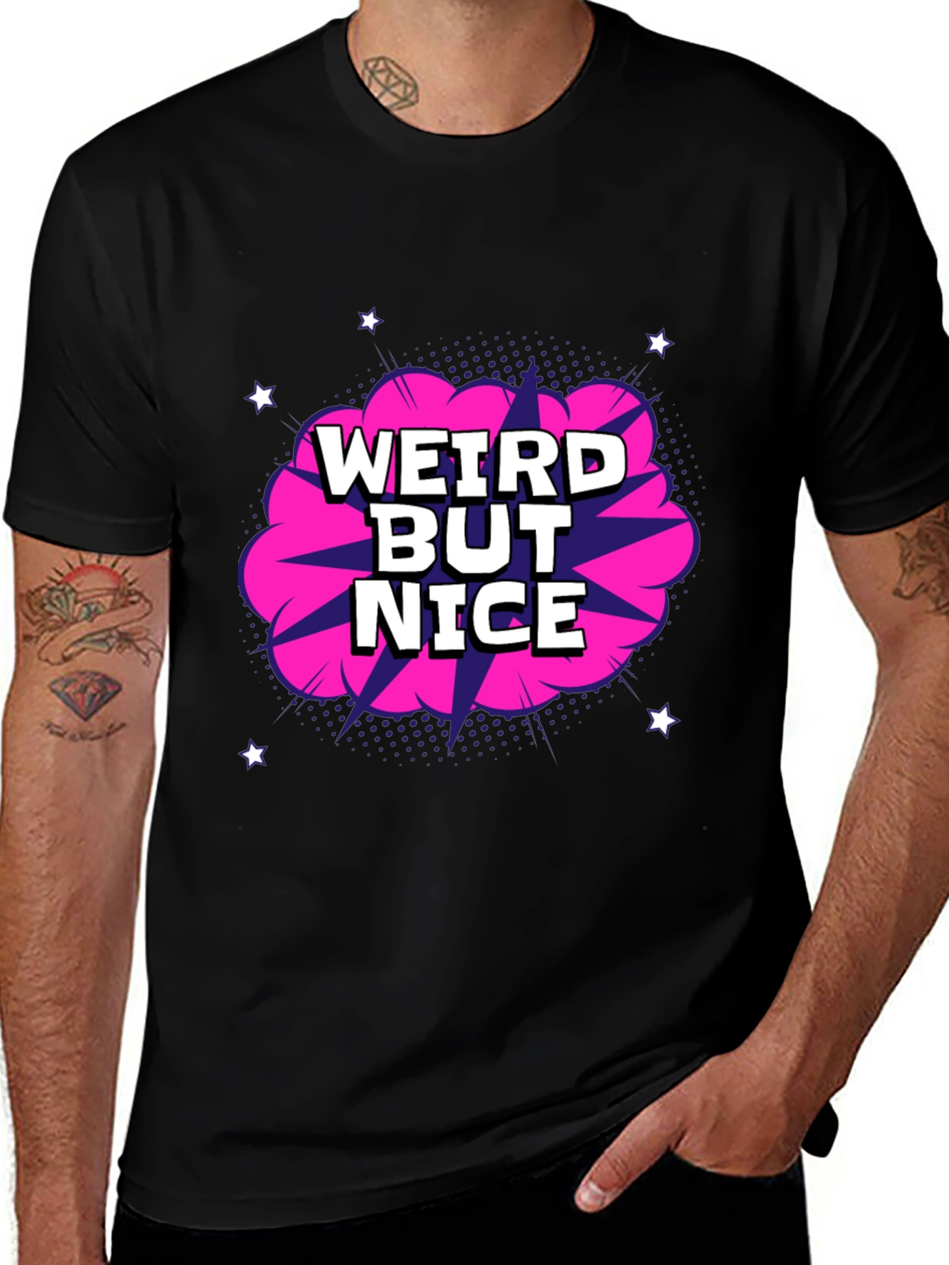 Weird But Nice Graphic T-Shirt - Black