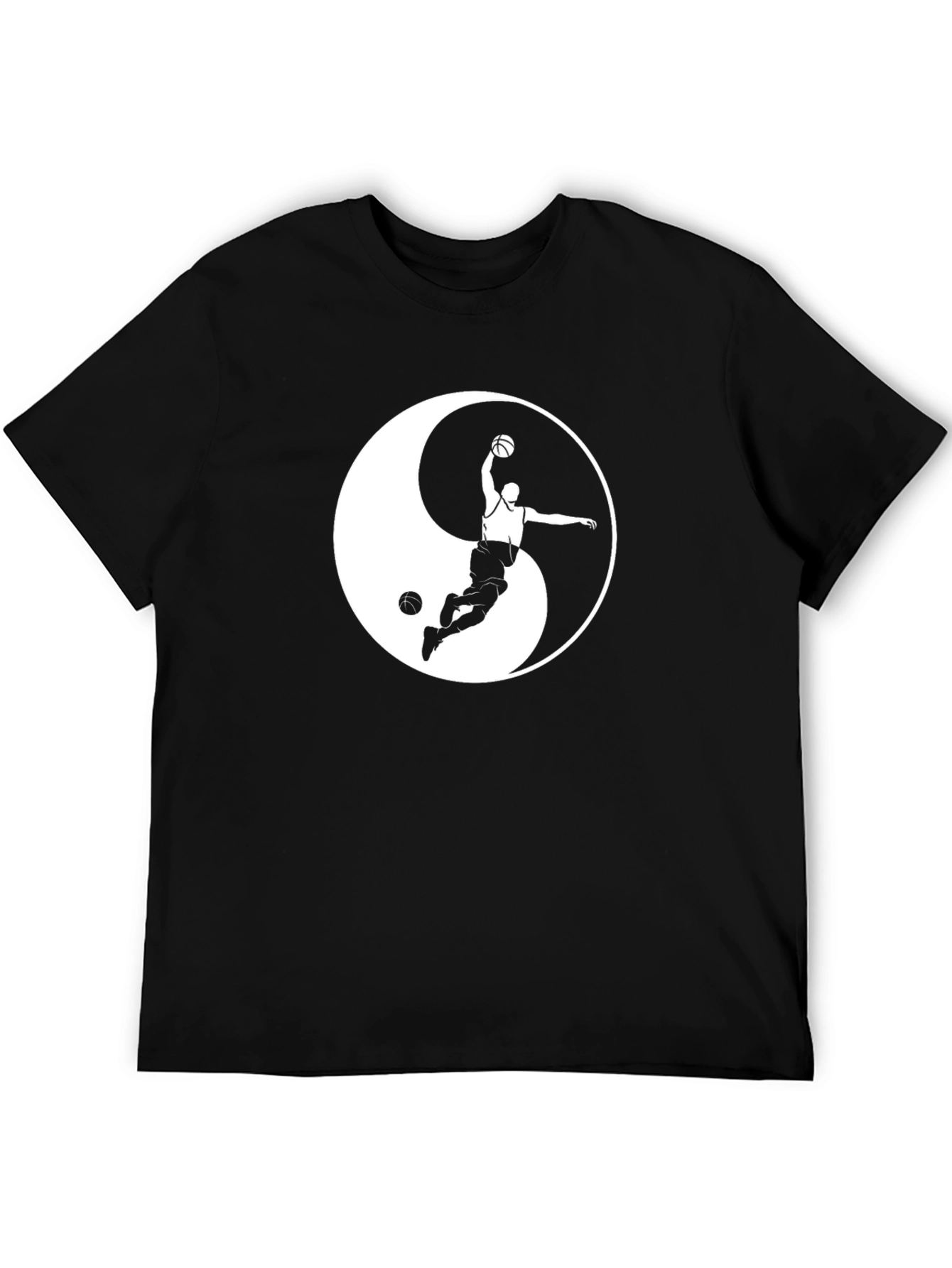 Yin Yang Basketball T-Shirt - Black Cotton Tee