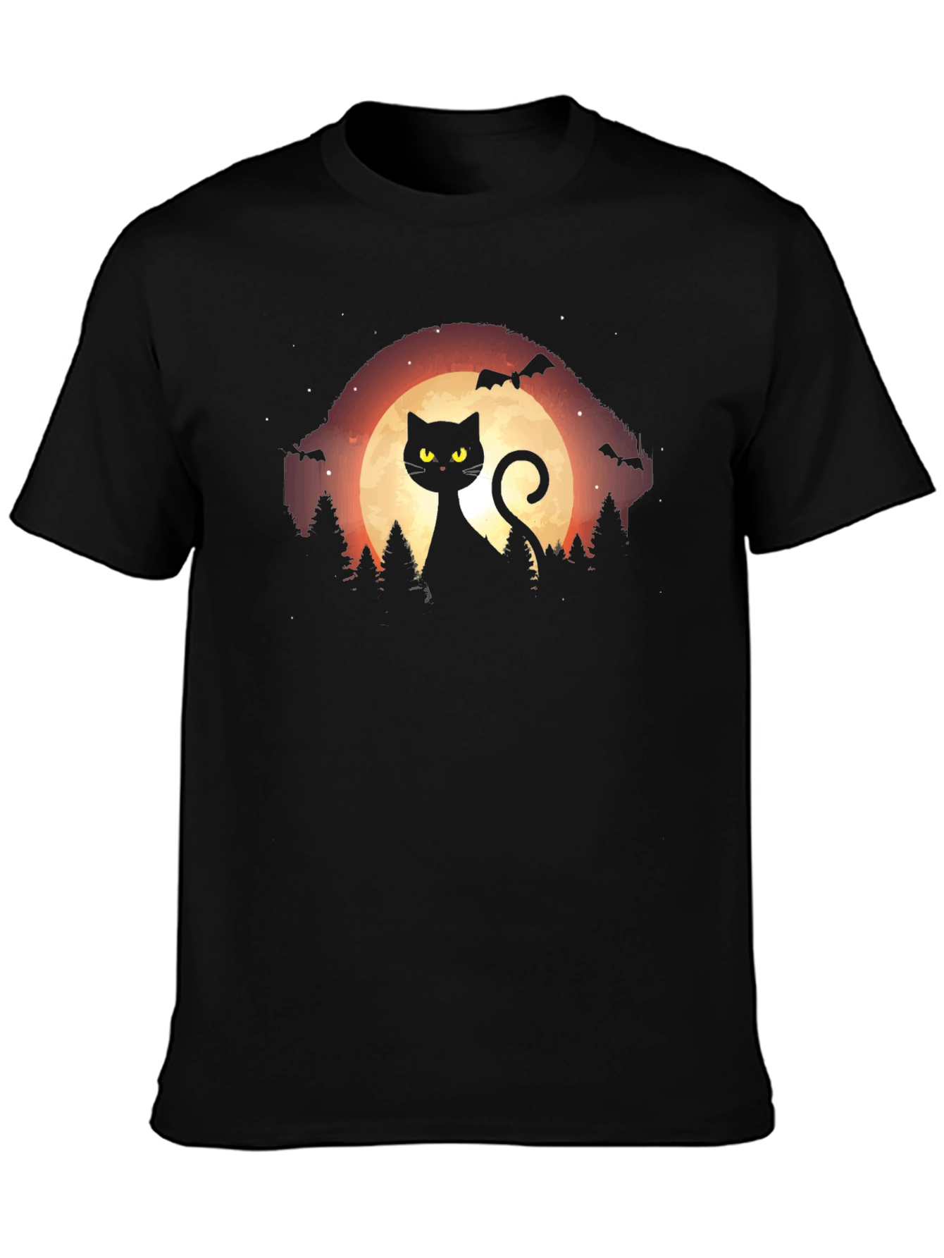 Halloween Black Cat Moon T-Shirt