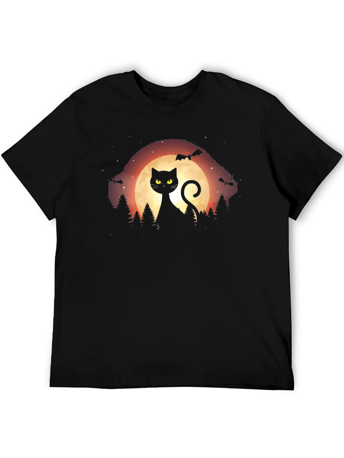 Halloween Black Cat Moon T-Shirt