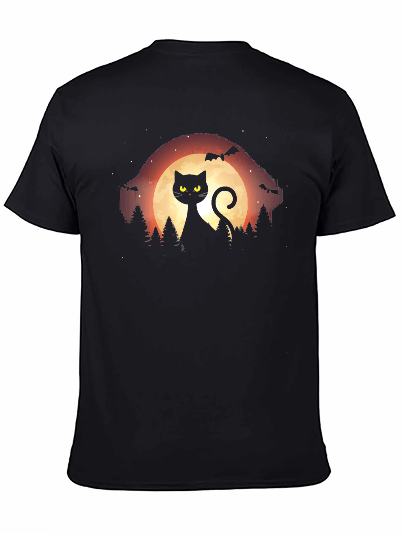 Halloween Black Cat Moon T-Shirt