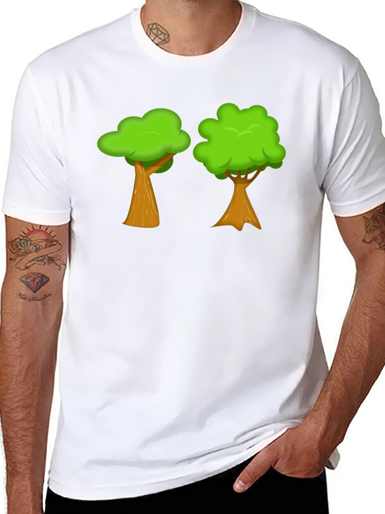 Cartoon Trees Graphic Tee - Nature Lover Shirt