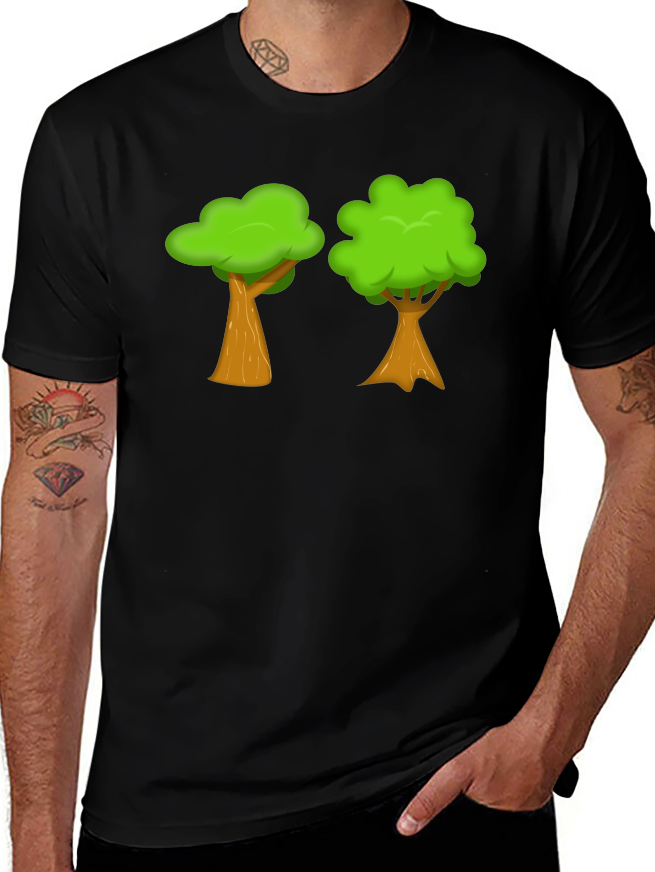 Cartoon Trees Graphic Tee - Nature Lover Shirt