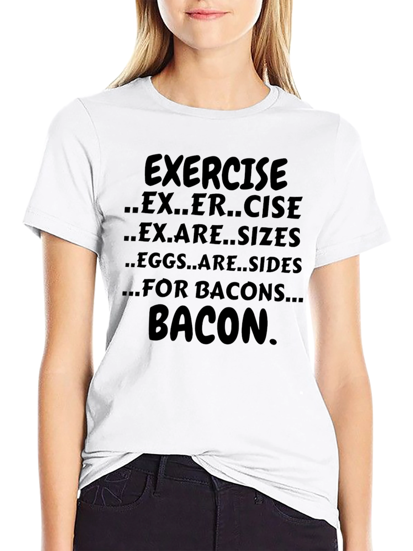 Exercise Bacon T-Shirt Funny Foodie Tee