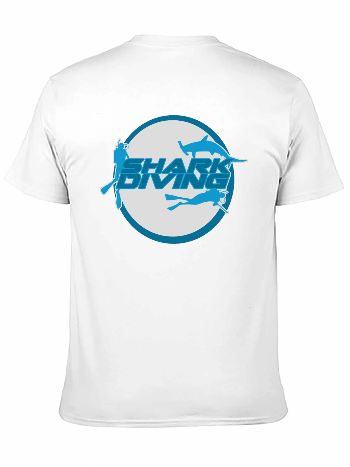 Shark Diving Graphic T-Shirt - Black