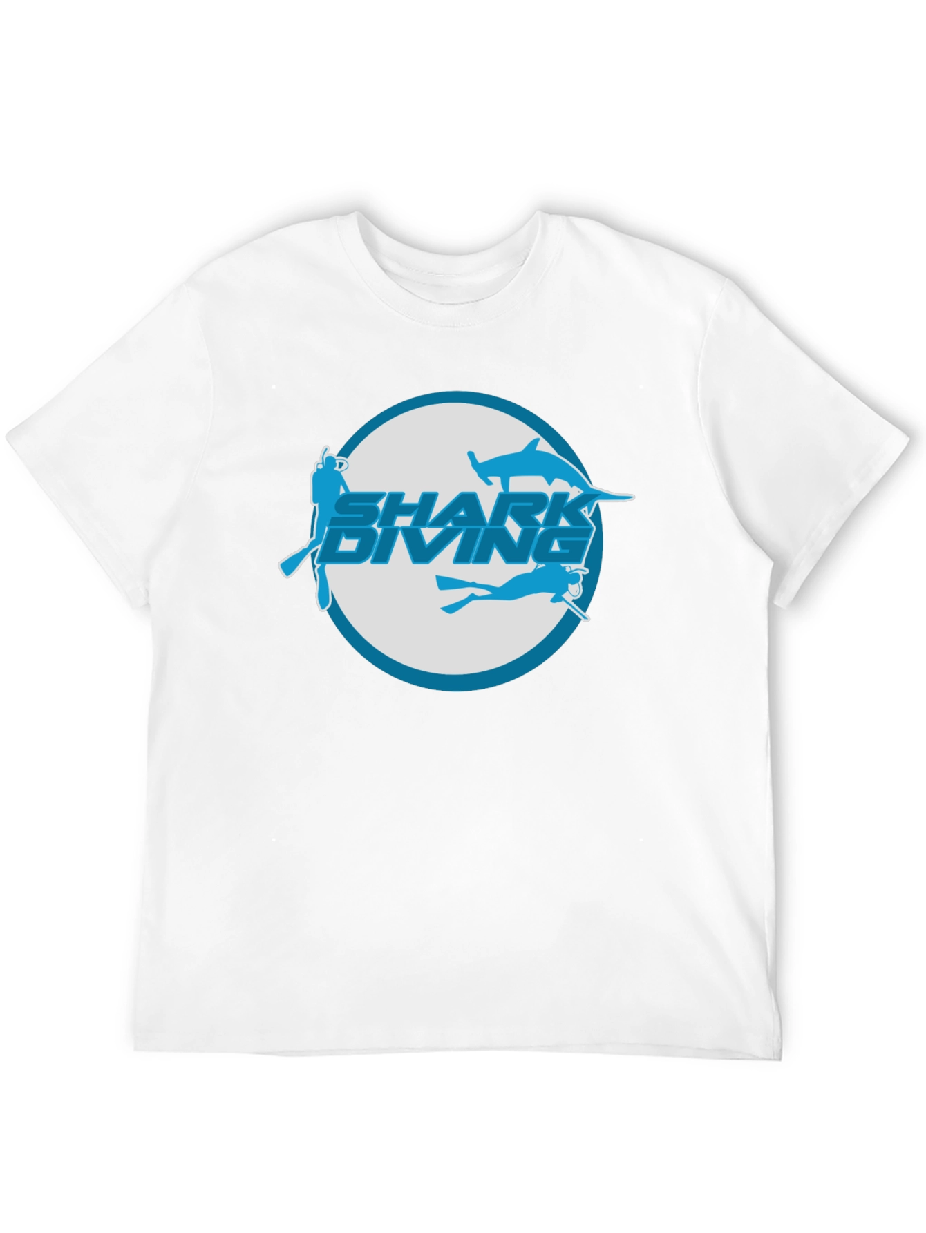Shark Diving Graphic T-Shirt - Black