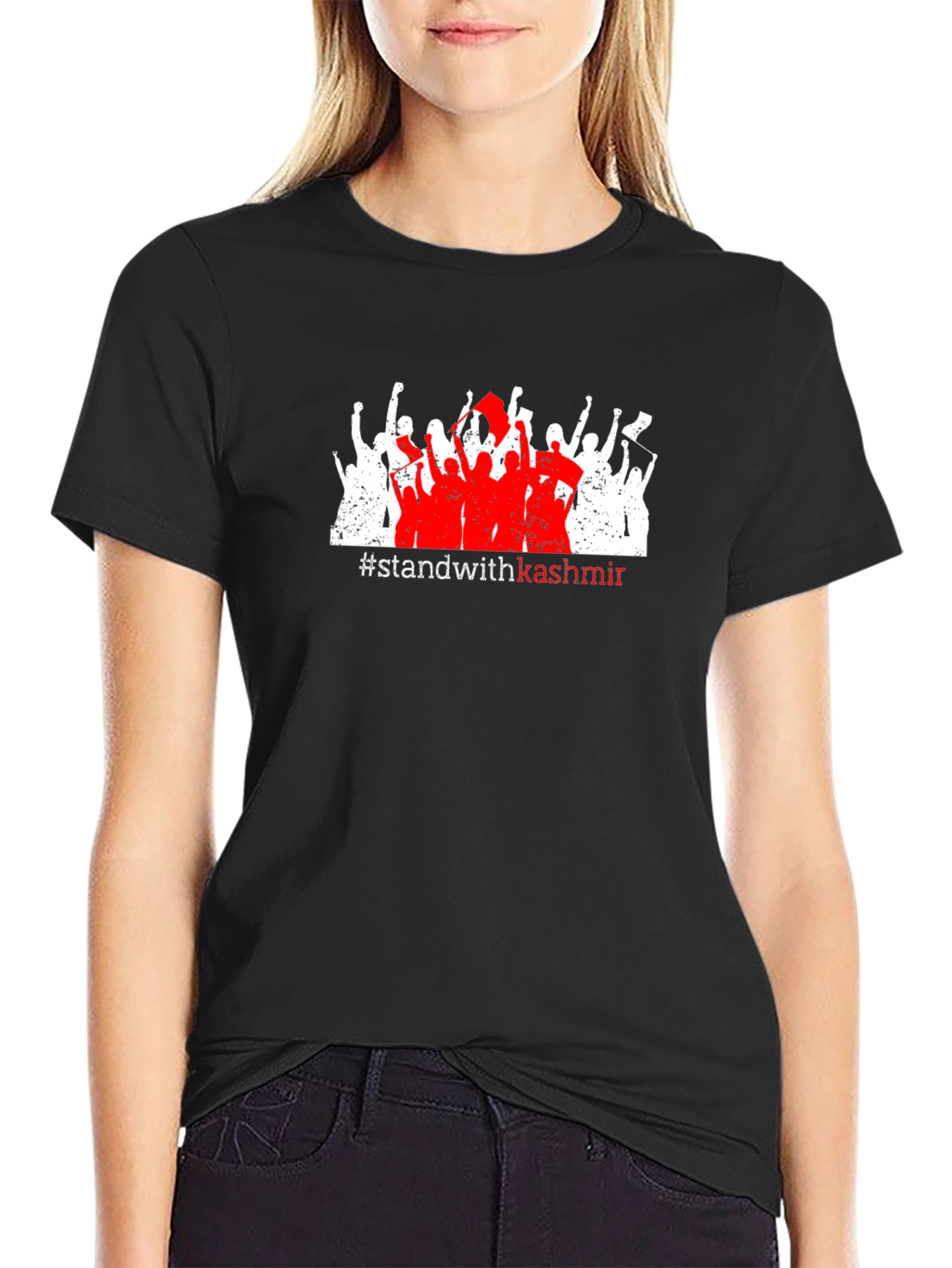 Stand with Kashmir Graphic Tee - Black