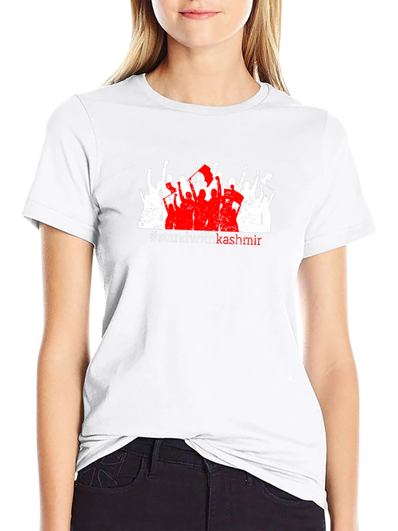Stand with Kashmir Graphic Tee - Black