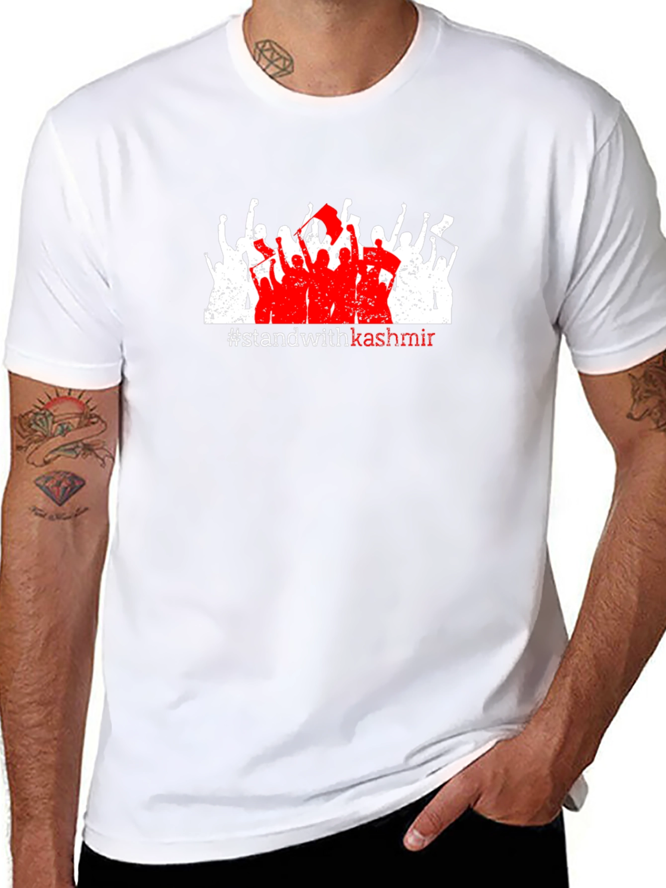Stand with Kashmir Graphic Tee - Black