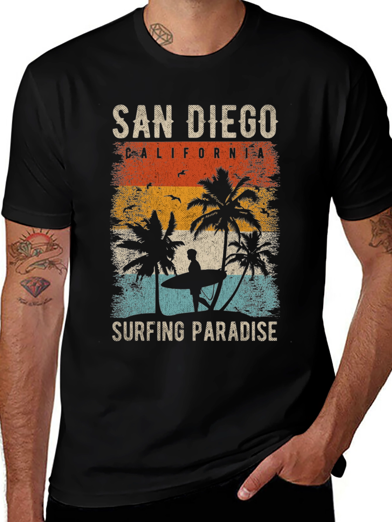 San Diego Surfing Paradise Graphic Tee