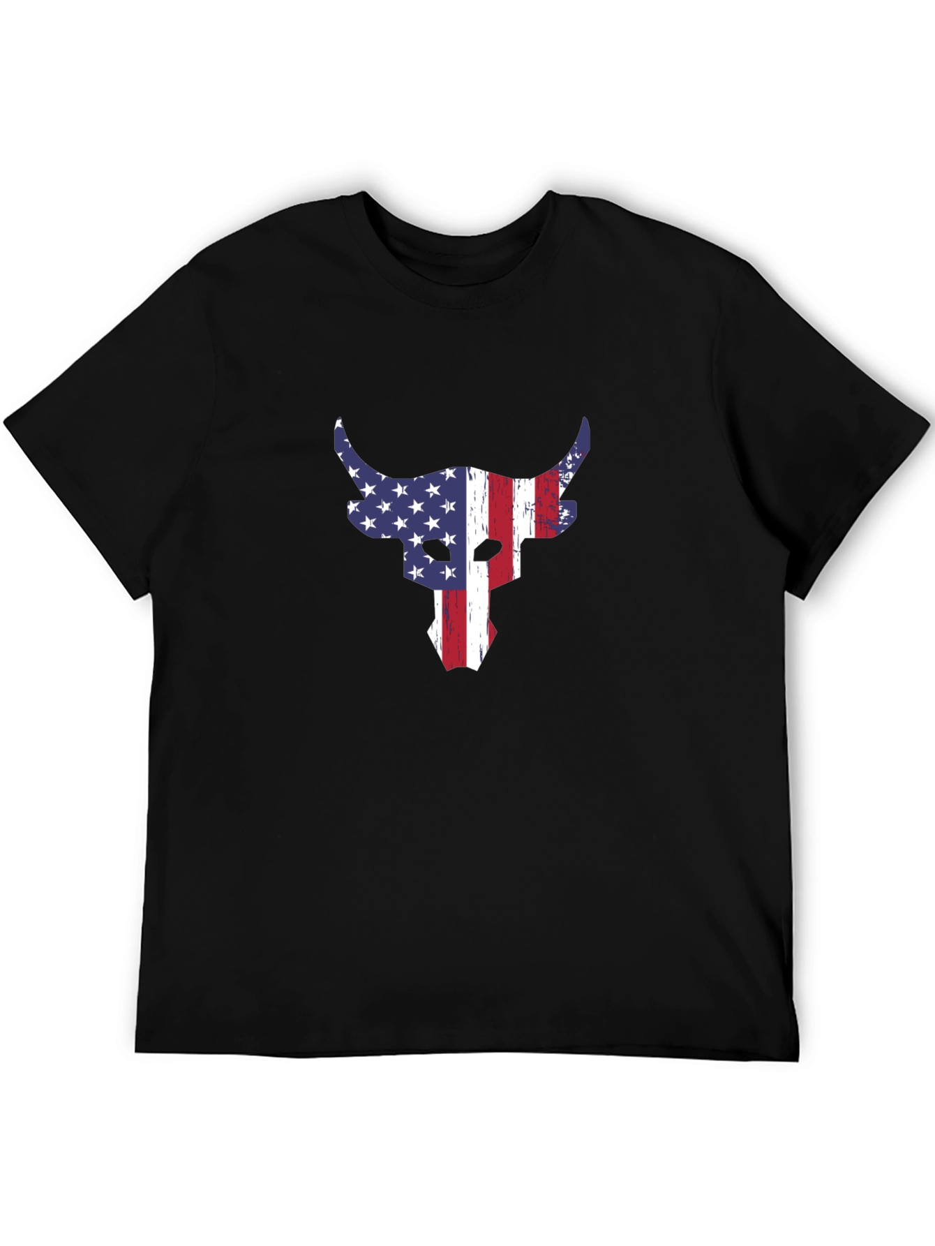 American Flag Bull Graphic T-Shirt