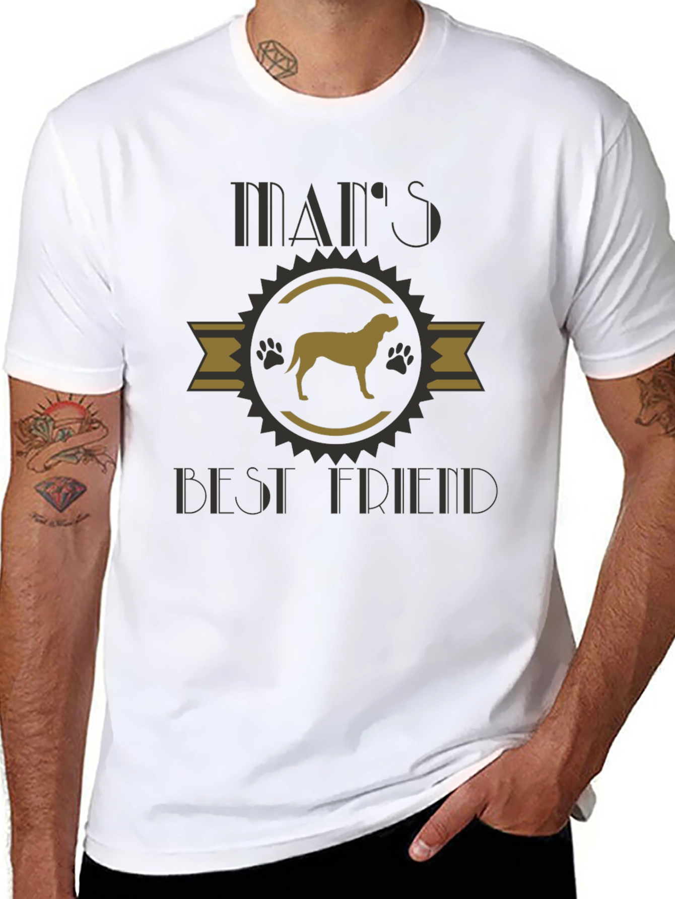 Mans Best Friend Dog Graphic T-Shirt