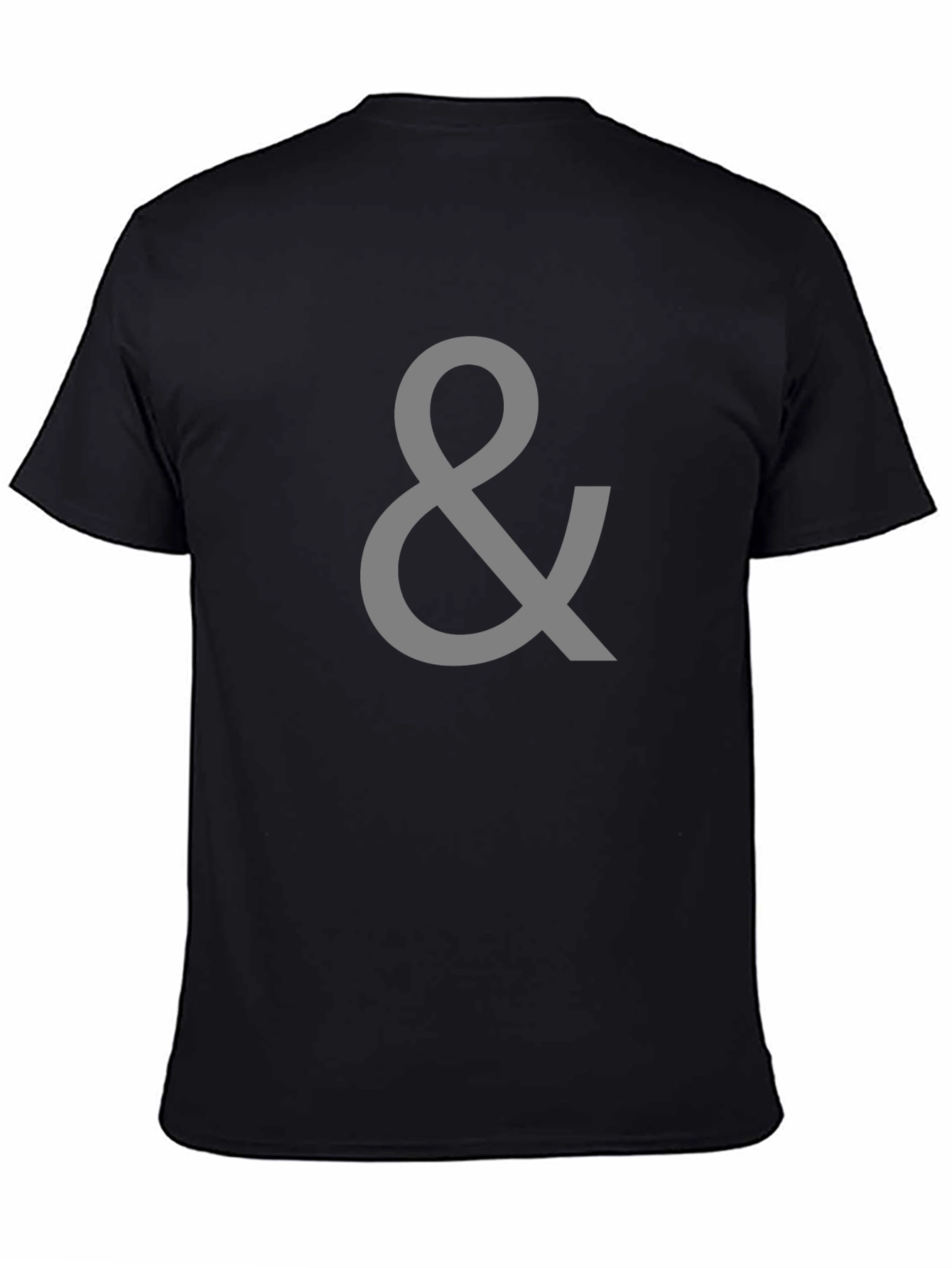 Stylish Ampersand Graphic Tee - Black Cotton