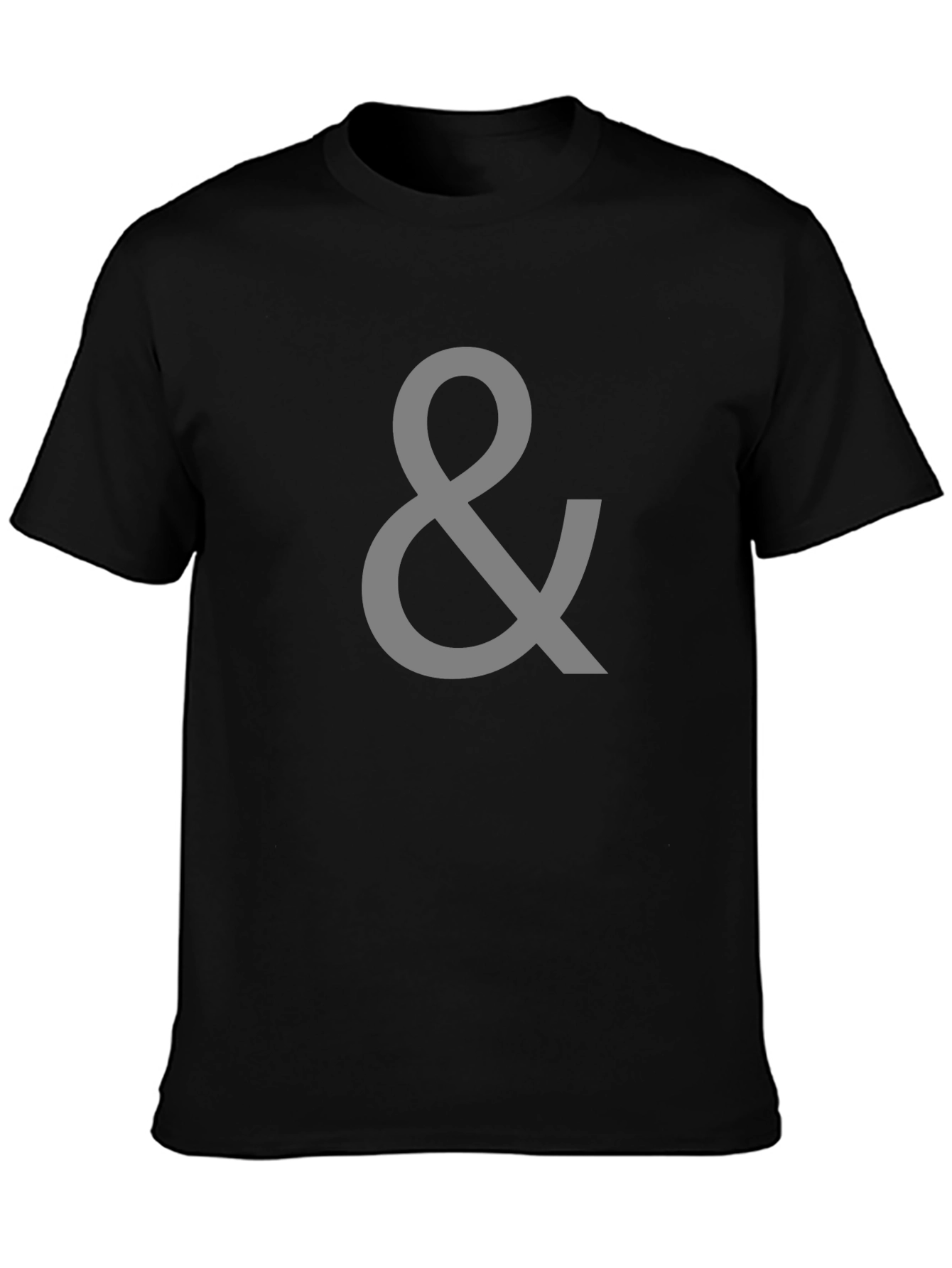 Stylish Ampersand Graphic Tee - Black Cotton