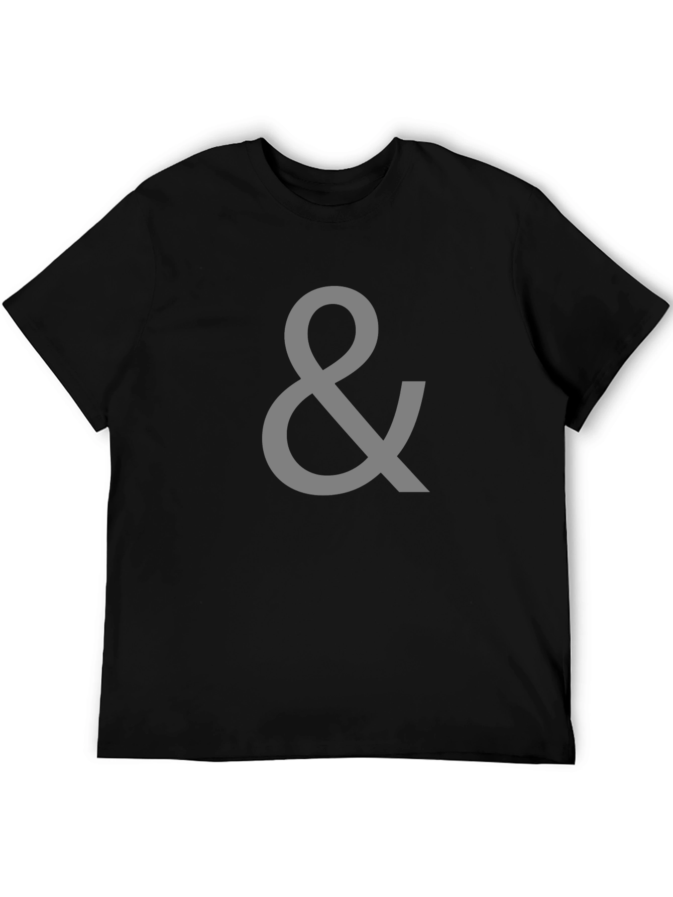Stylish Ampersand Graphic Tee - Black Cotton
