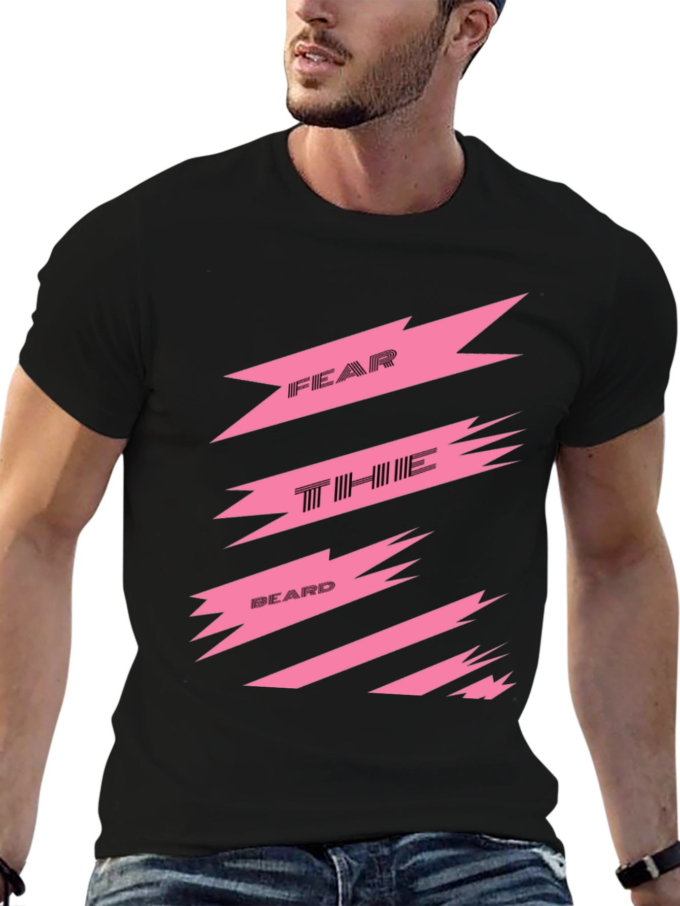 Fear The Beard Graphic Tee - Black Cotton T-Shirt