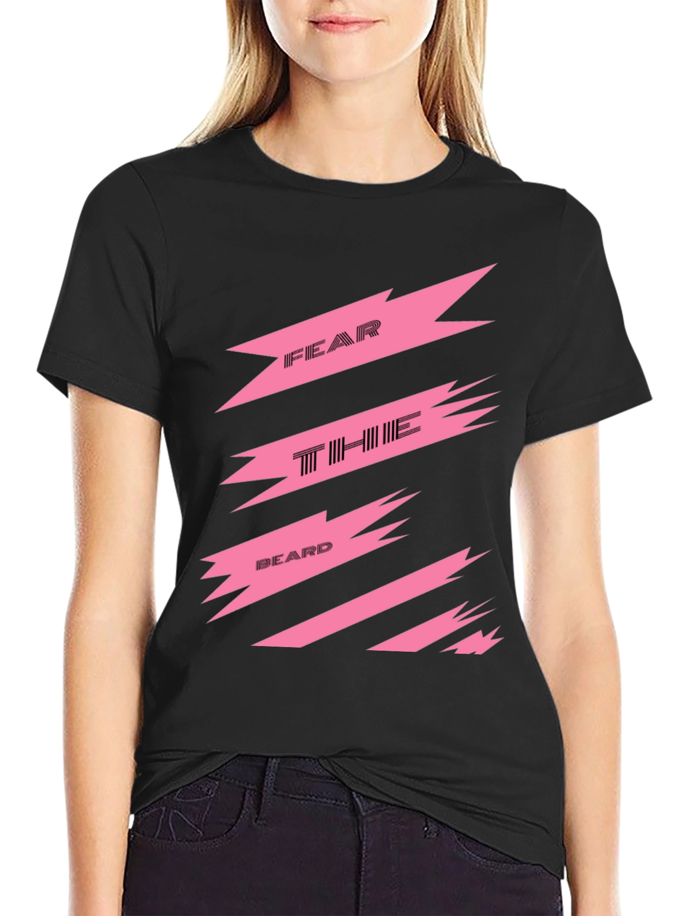 Fear The Beard Graphic Tee - Black Cotton T-Shirt