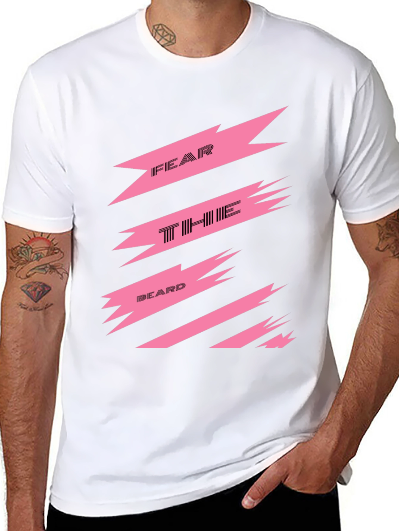 Fear The Beard Graphic Tee - Black Cotton T-Shirt