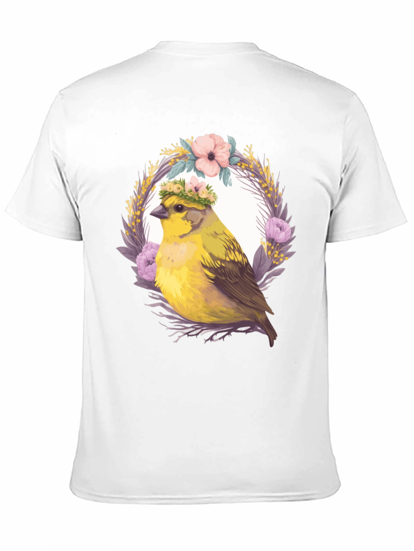 Floral Bird Graphic Tee - Nature Inspired Design