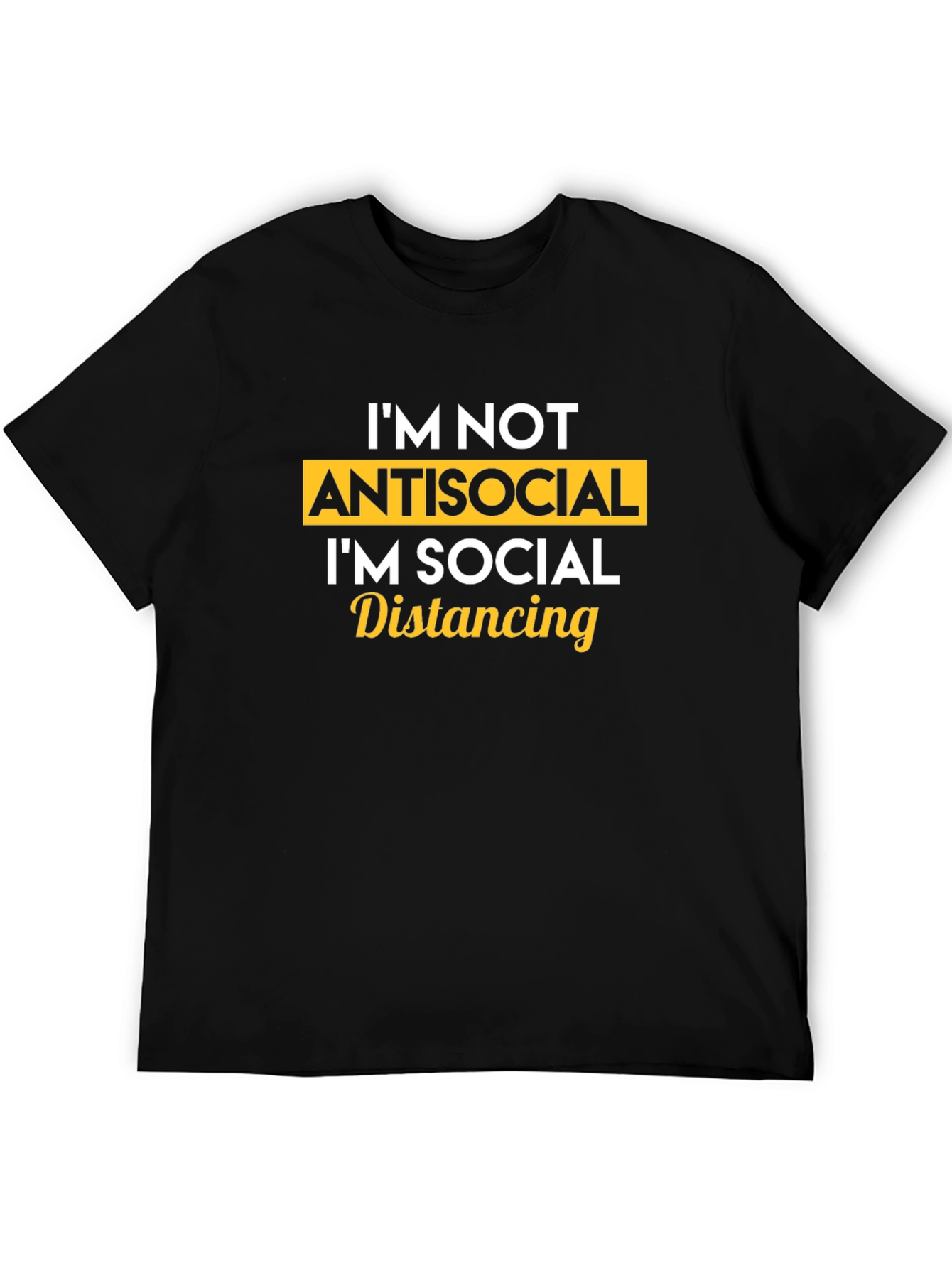 Funny Social Distancing Graphic Tee - Black