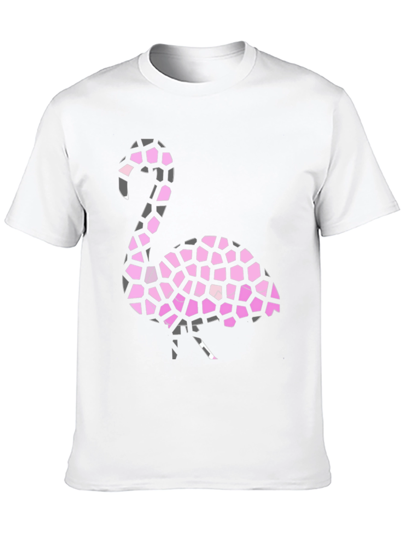 Flamingo Mosaic Graphic Tee - Stylish Black T-Shirt