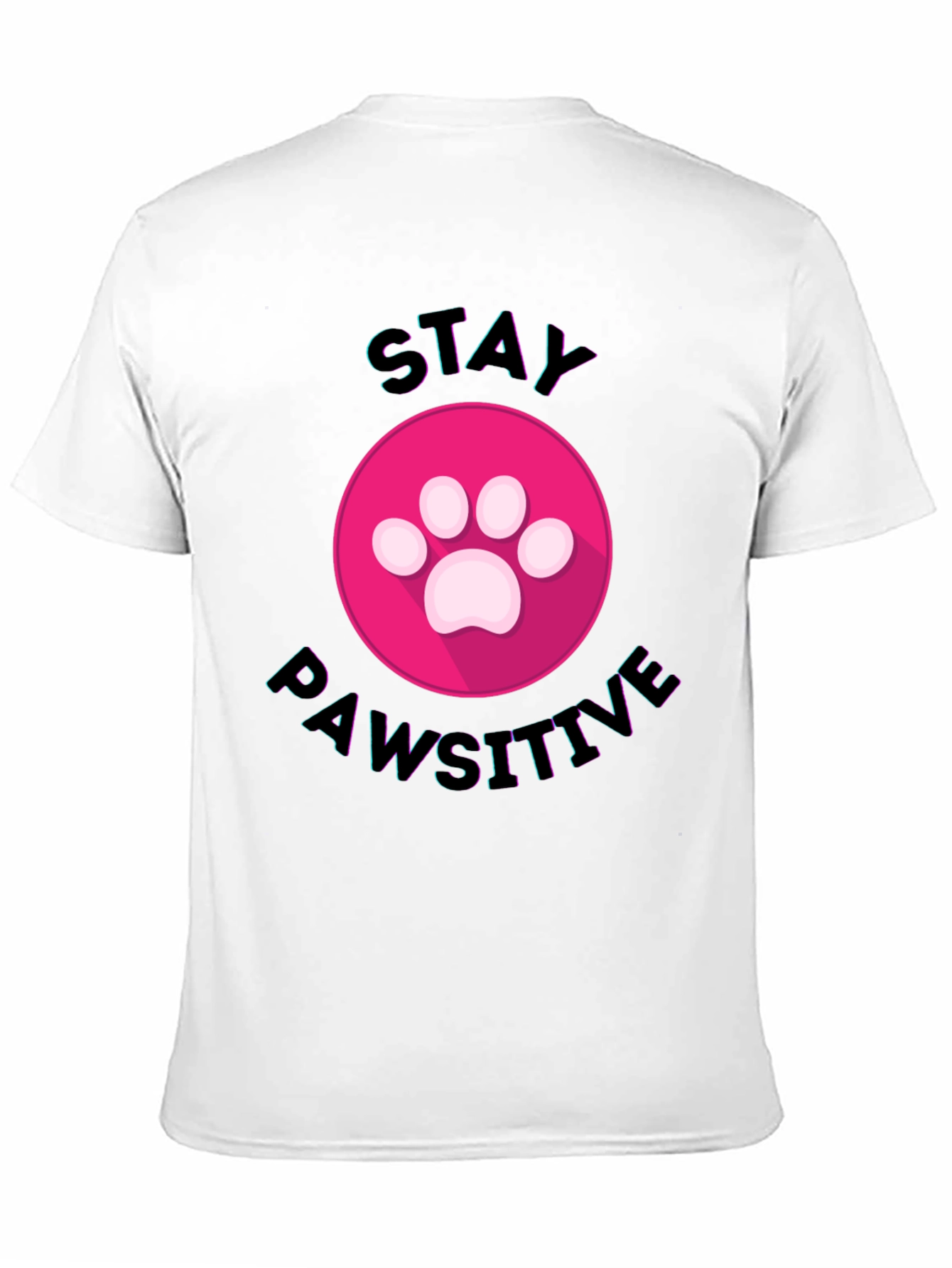 Stay Pawsitive Graphic Tee - Black Cotton Comfort
