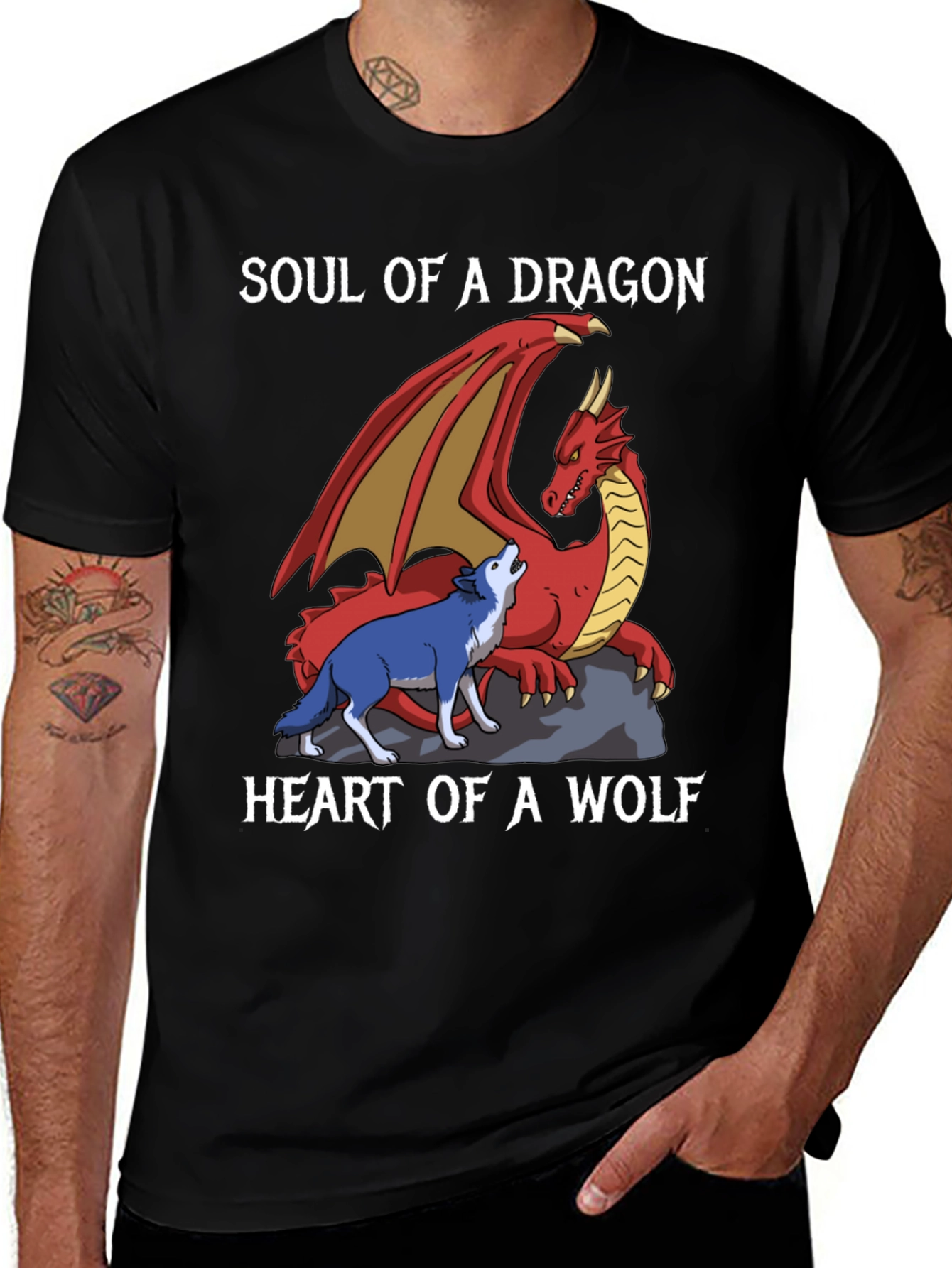Soul of a Dragon Heart of a Wolf T-Shirt
