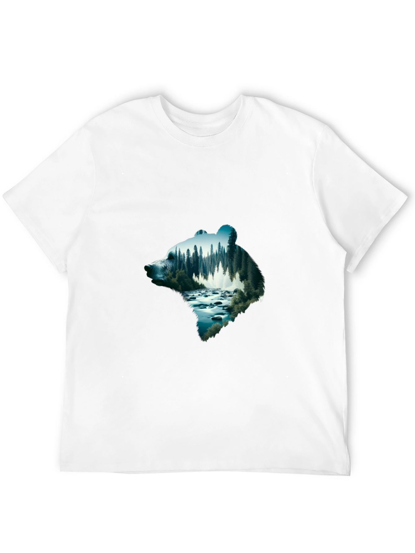 Bear Silhouette Forest River Graphic Tee