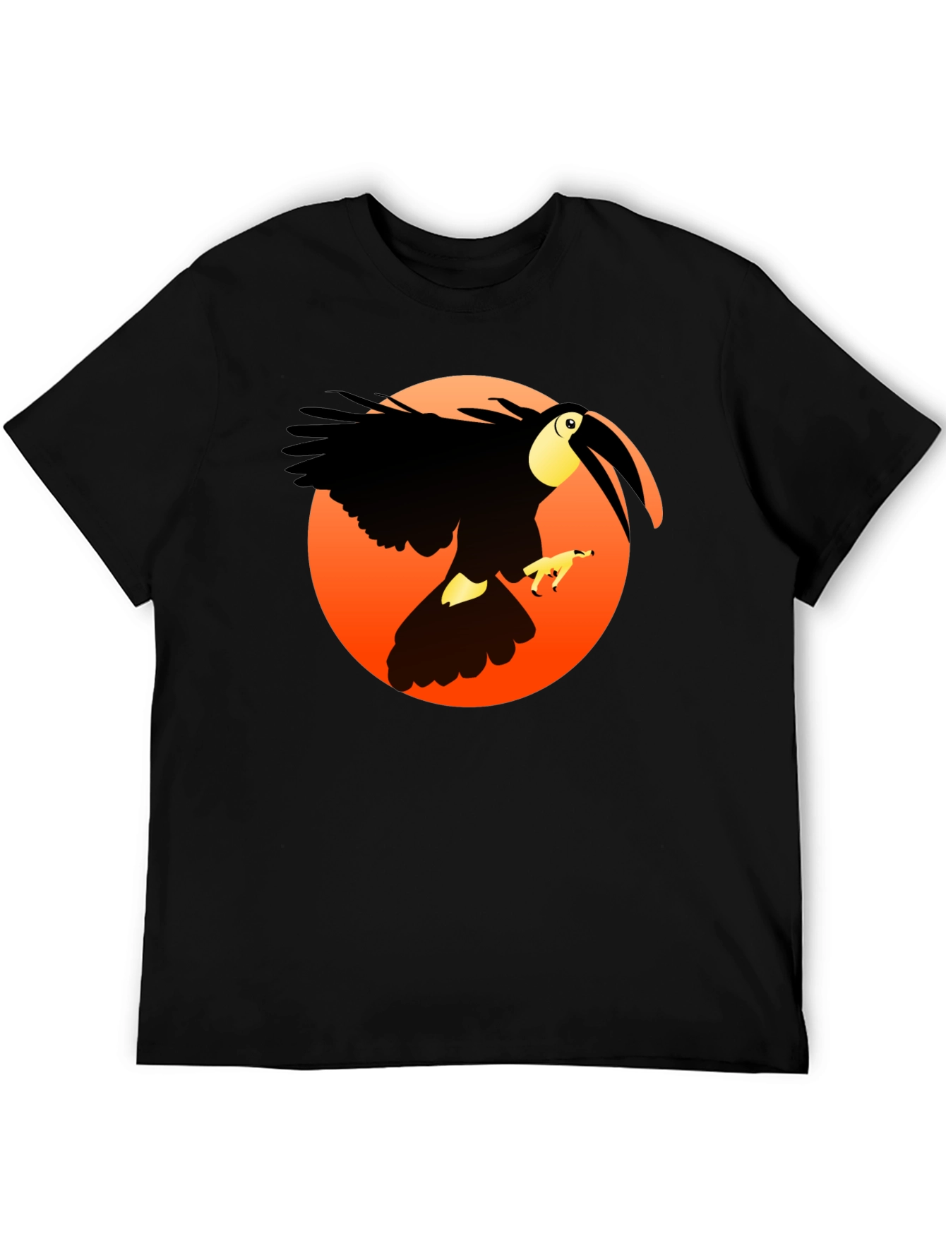 Black Toucan Graphic Tee - Tropical Bird Design
