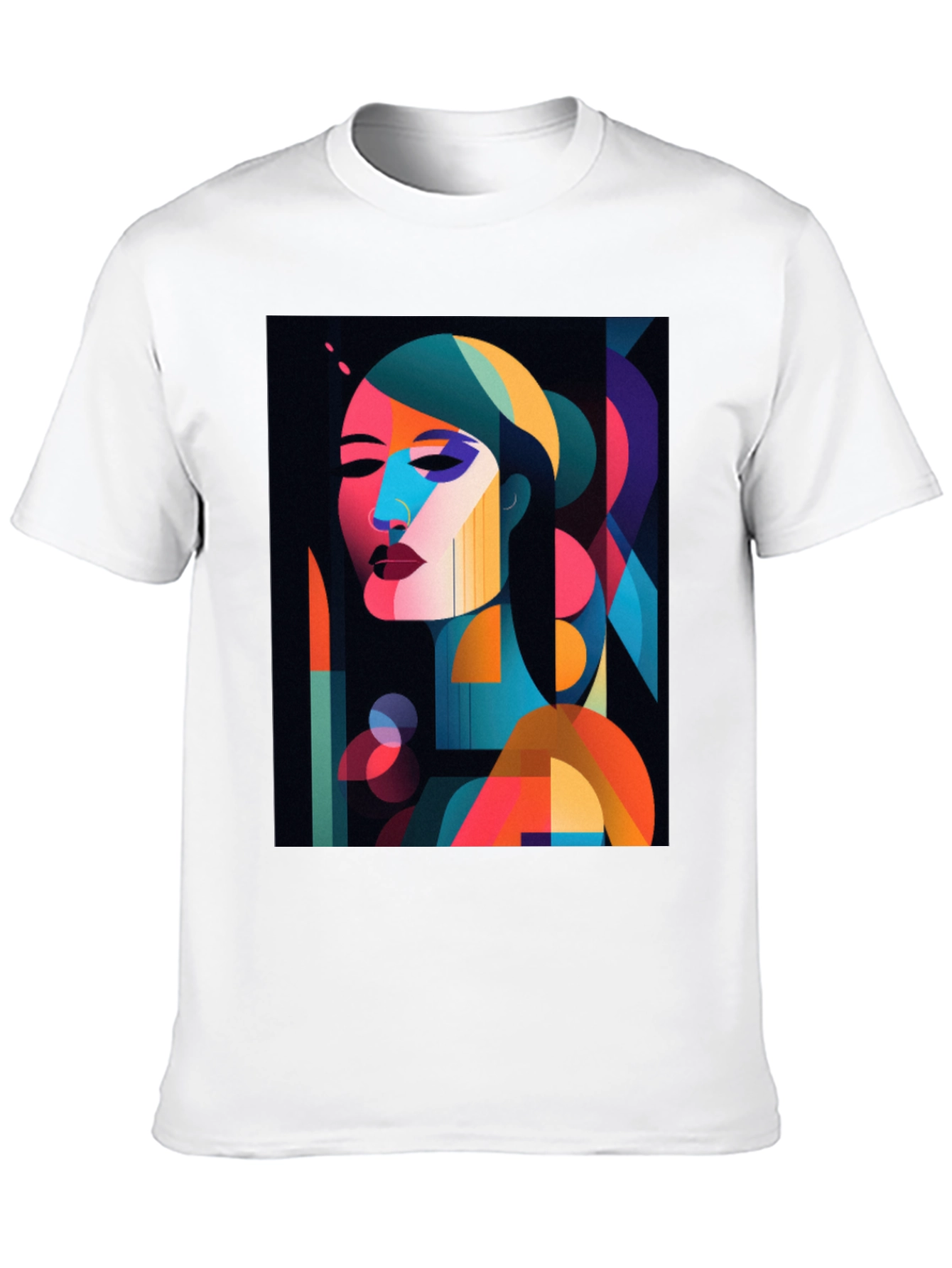 Abstract Woman Graphic Print Black T-Shirt